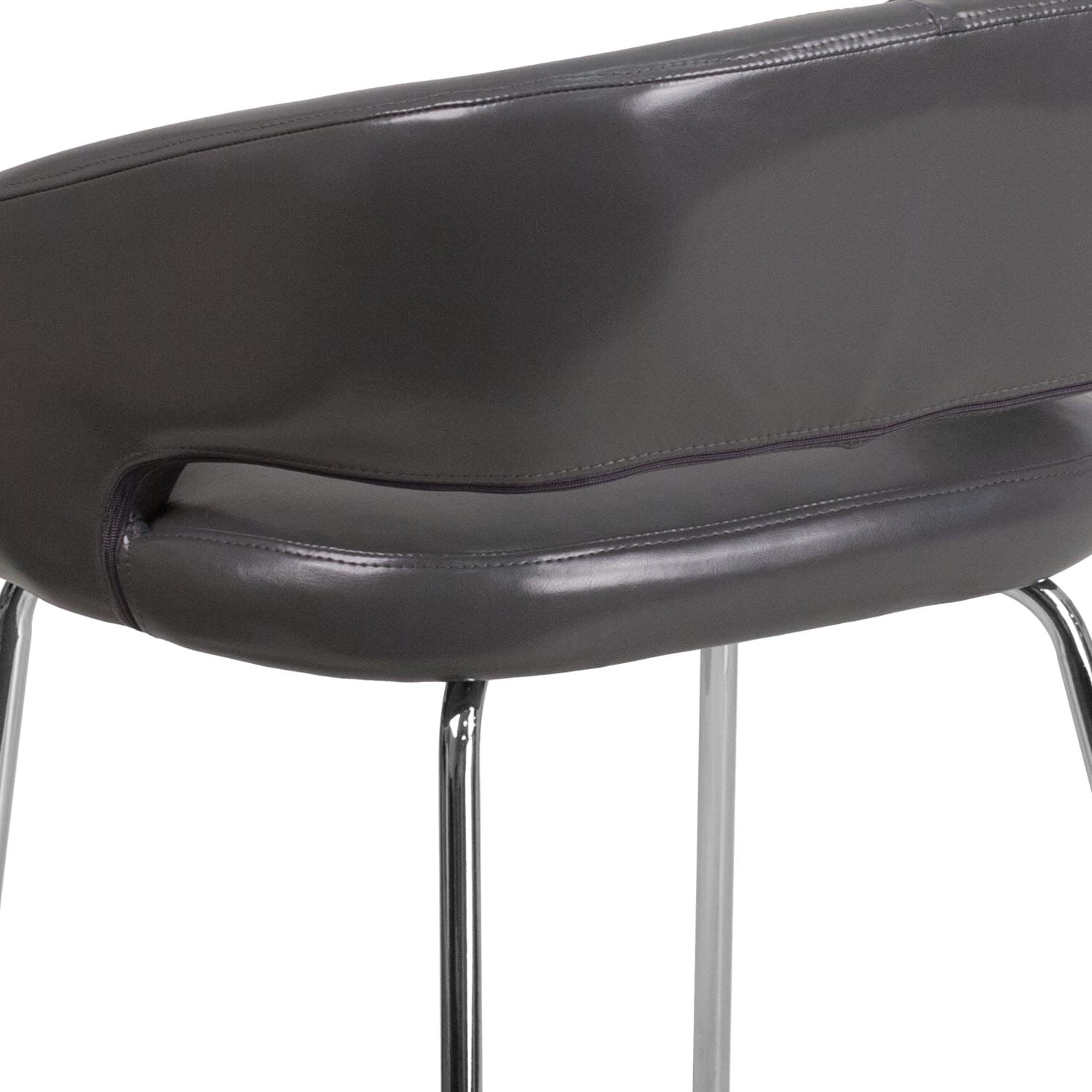 Flash Furniture Fusion Contemporary LeatherSoft Faux Leather Side Reception Chair, Gray - Image 12