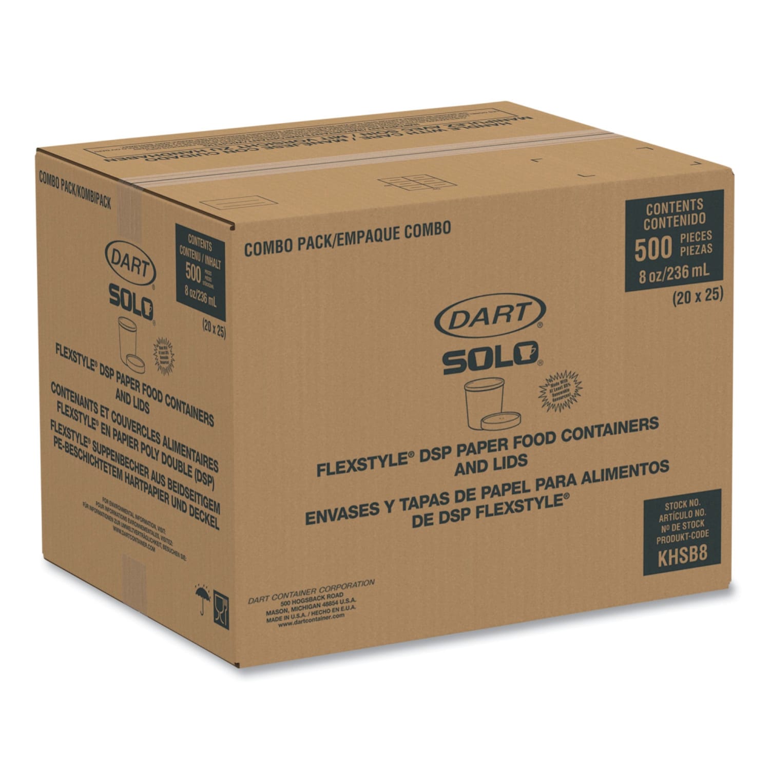SOLO Cup Flexstyle Double Poly Food Combo Packs, 8 Oz, Symphony, 25 Packs Per Set, Carton Of 10 Sets - Image 3