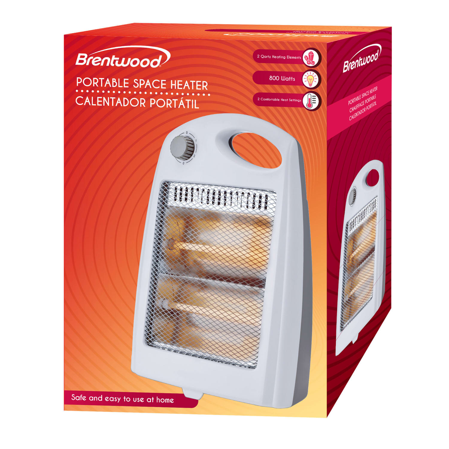 Brentwood 800-Watt Portable Space Heater, 6in x 6in, White - Image 3