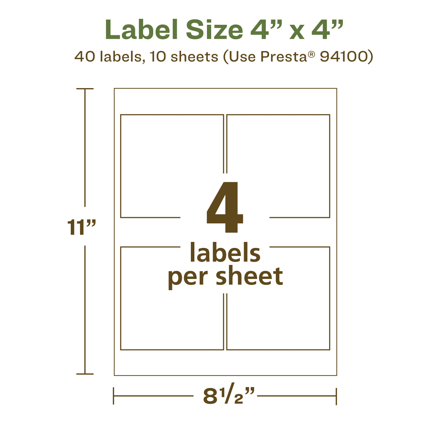 Avery Recycled Paper Labels, 94100-EWMP10, Square, 4in x 4in, White, Pack Of 40 - Image 6
