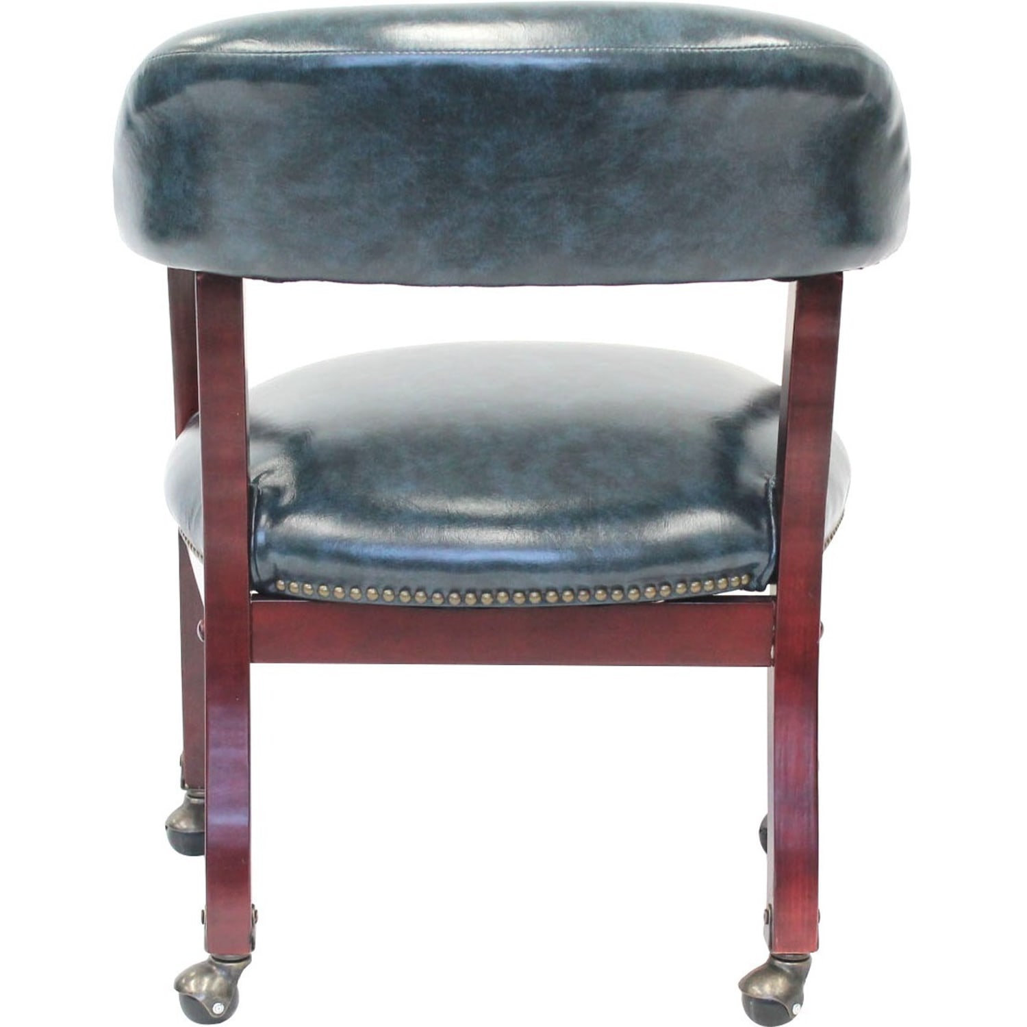 Boss Office Products Captains Guest Arm Chair With Casters BlueMahogany PopularChairscom Boss Office Products Captains Guest Arm Chair With Casters BlueMahogany PopularChairscom