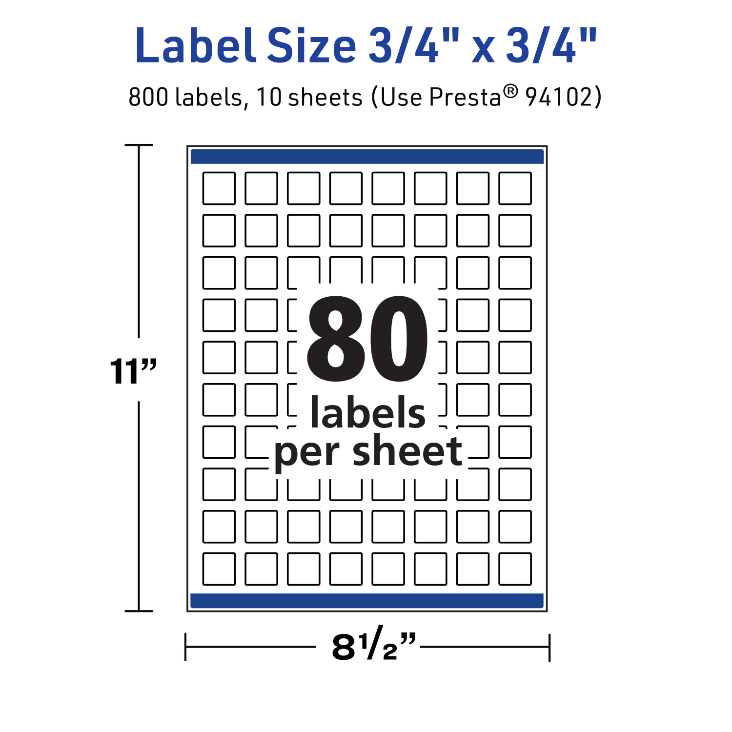 Avery Print-To-The-Edge TrueBlock Labels With Sure Feed, 94102-TWMP10, Square, 3/4in x 3/4in, Matte White, Pack Of 800 - Image 6