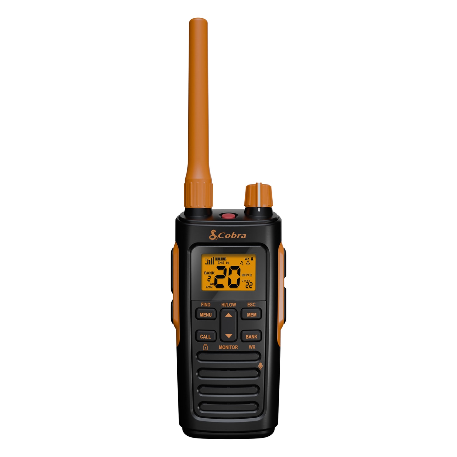 Cobra TrailBlazer 450 GMRS 2-Way Radio, Black/Orange, 2-Pack - Image 3