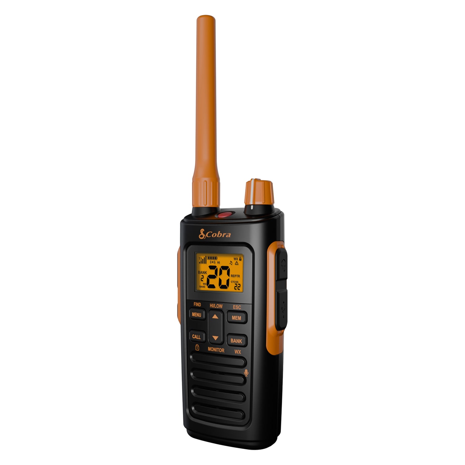 Cobra TrailBlazer 450 GMRS 2-Way Radio, Black/Orange, 2-Pack - Image 5