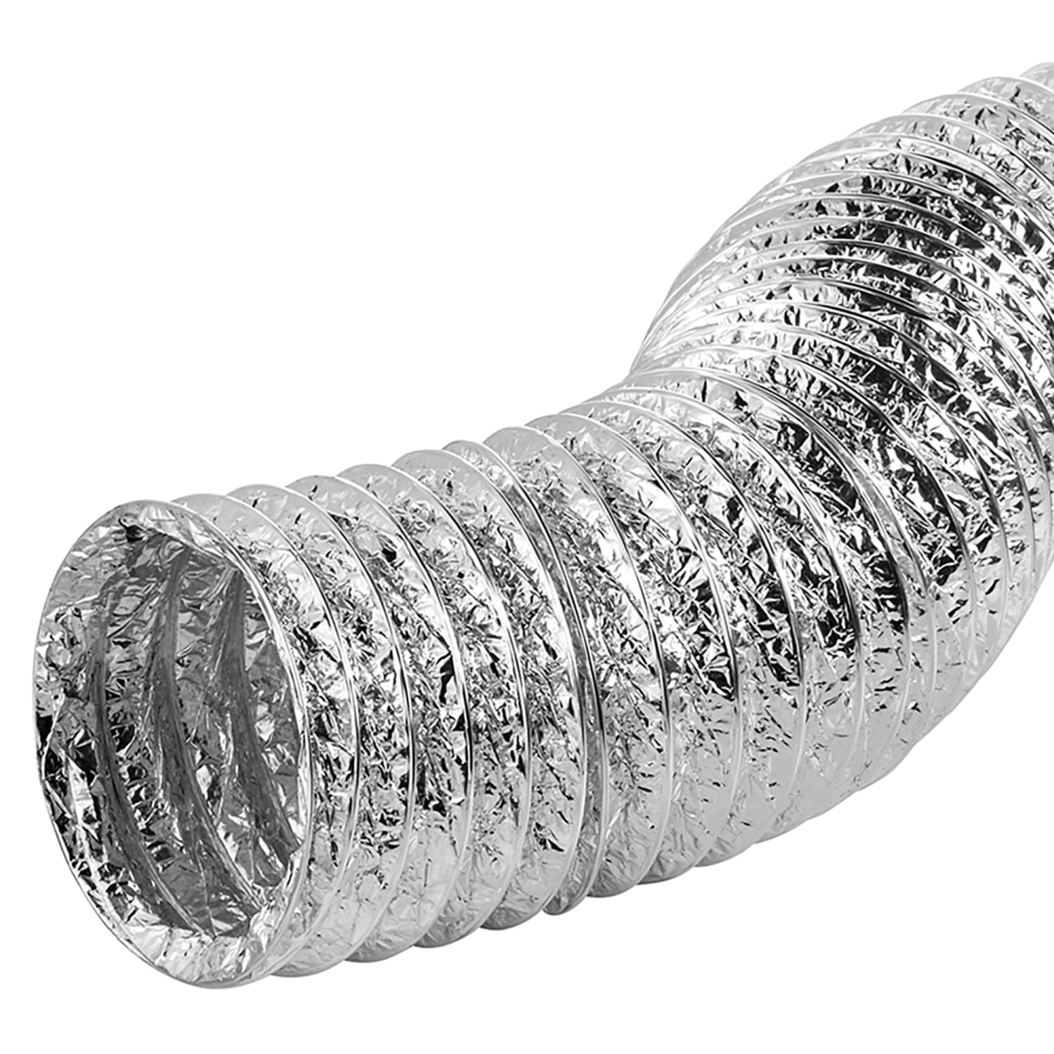 Lambro 4in x 25' Foil Flex Duct For General Exhaust Applications, Silver, LAO414 - Image 3