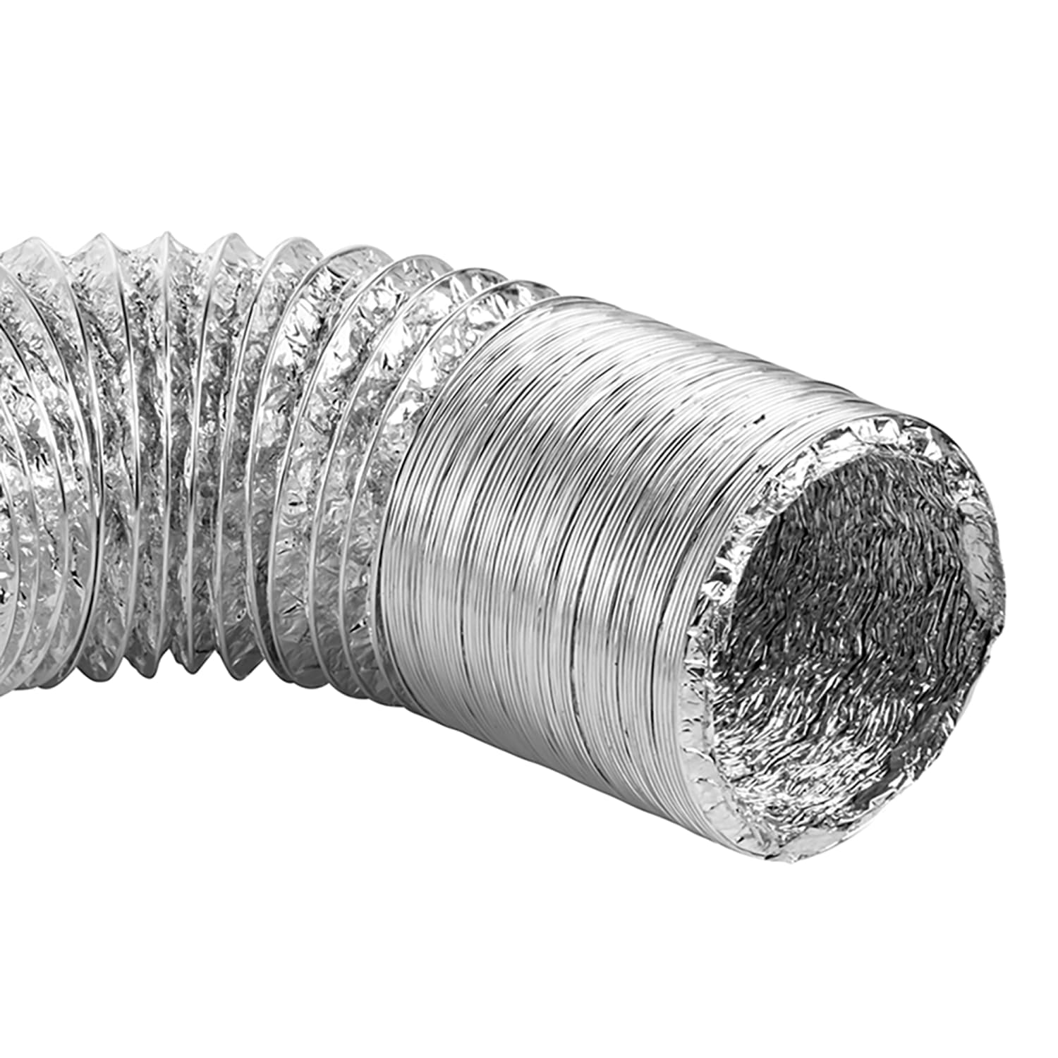 Lambro 4in x 25' Foil Flex Duct For General Exhaust Applications, Silver, LAO414 - Image 4