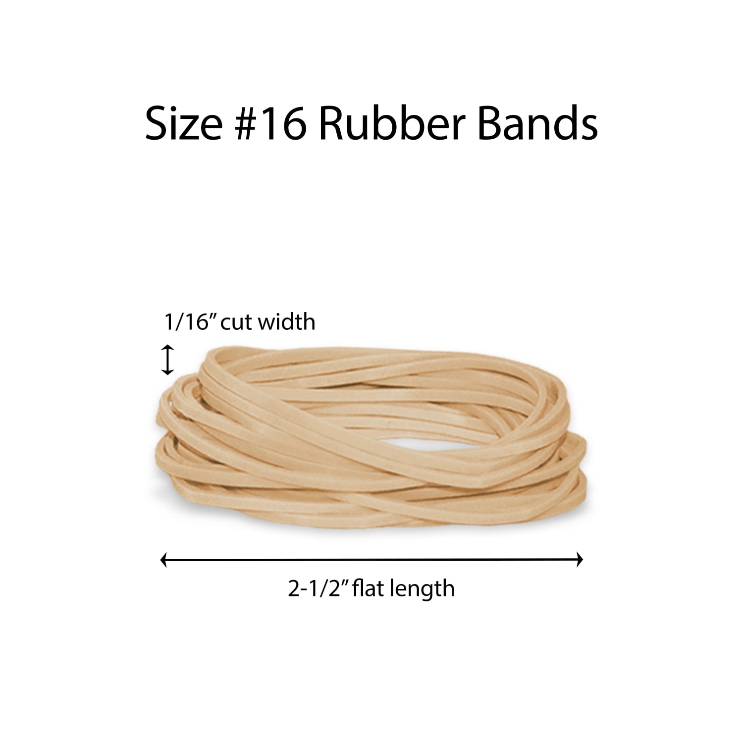 Office Depot Brand Rubber Bands, #16, 2-1/2in x 1/16in, Crepe, 1-Lb Bag - Image 3