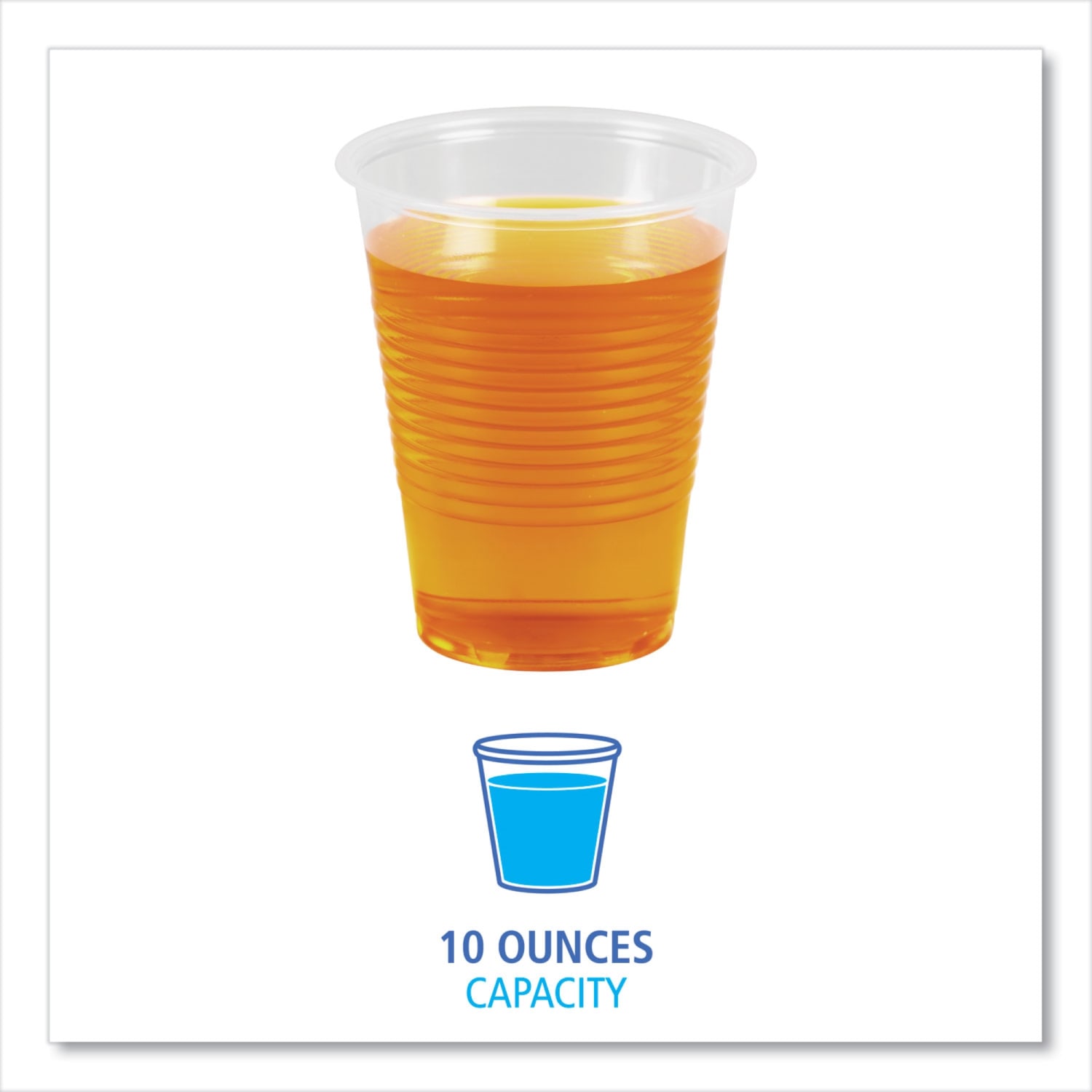 Boardwalk Plastic Cold Cups, 10 Oz, Clear, Sleeve Of 100 Cups, Carton Of 10 Sleeves - Image 3