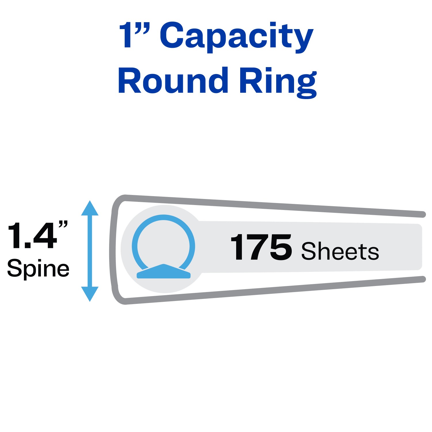 Avery Economy View 3 Ring Binder, 1in Round Rings, White, 12 Binders - Image 3