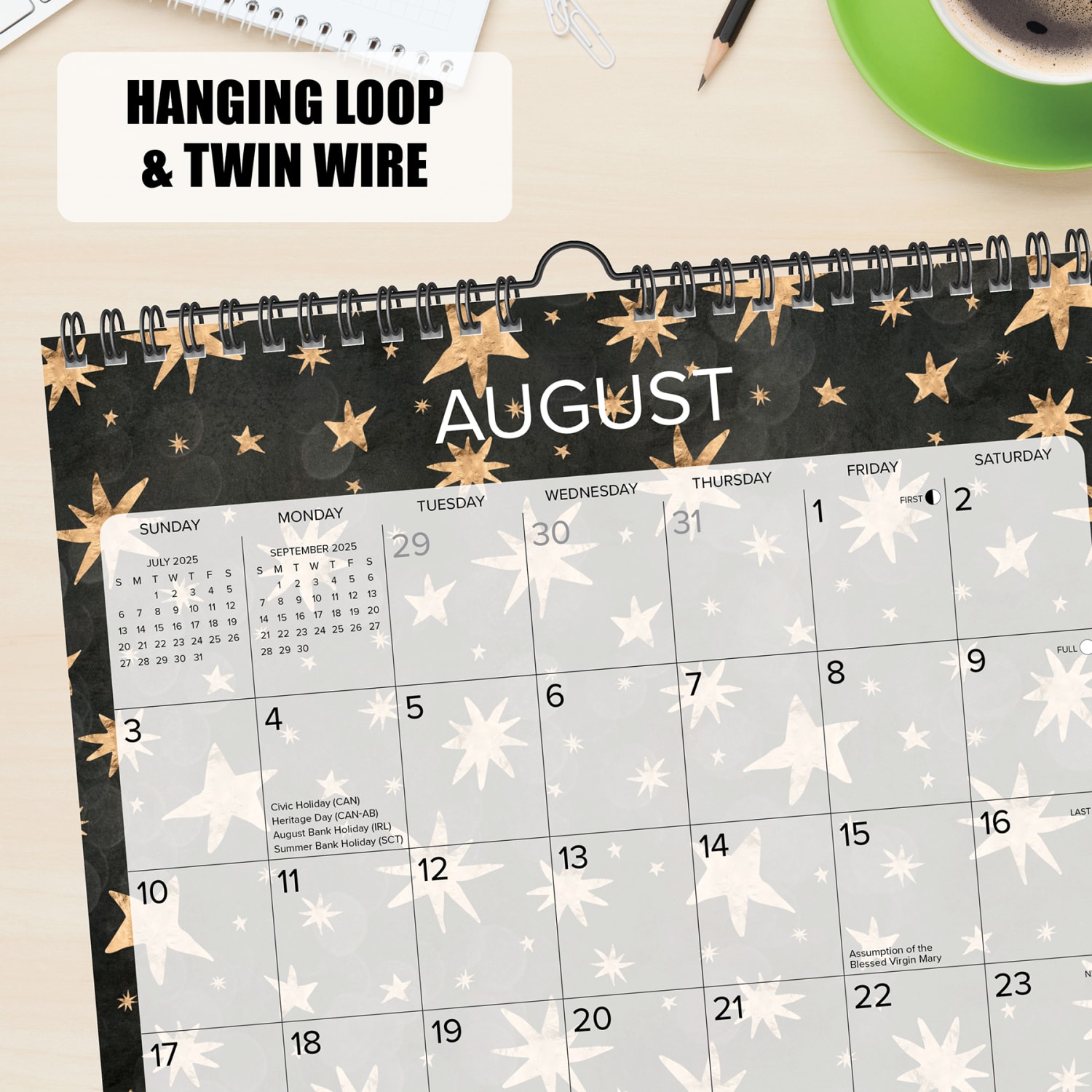 2025 Willow Creek Press Spiral Art Wall Calendar, 12in x 12in, Starry Night, January 2025 To December 2025, 47996 - Image 5