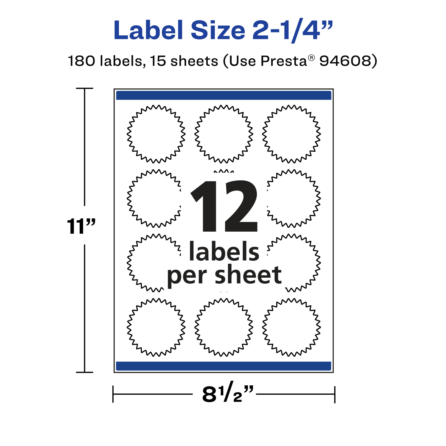 Avery Removable Labels With Sure Feed, 94608-RMP15, Starburst, 2-1/4in, White, Pack Of 180 Labels - Image 6