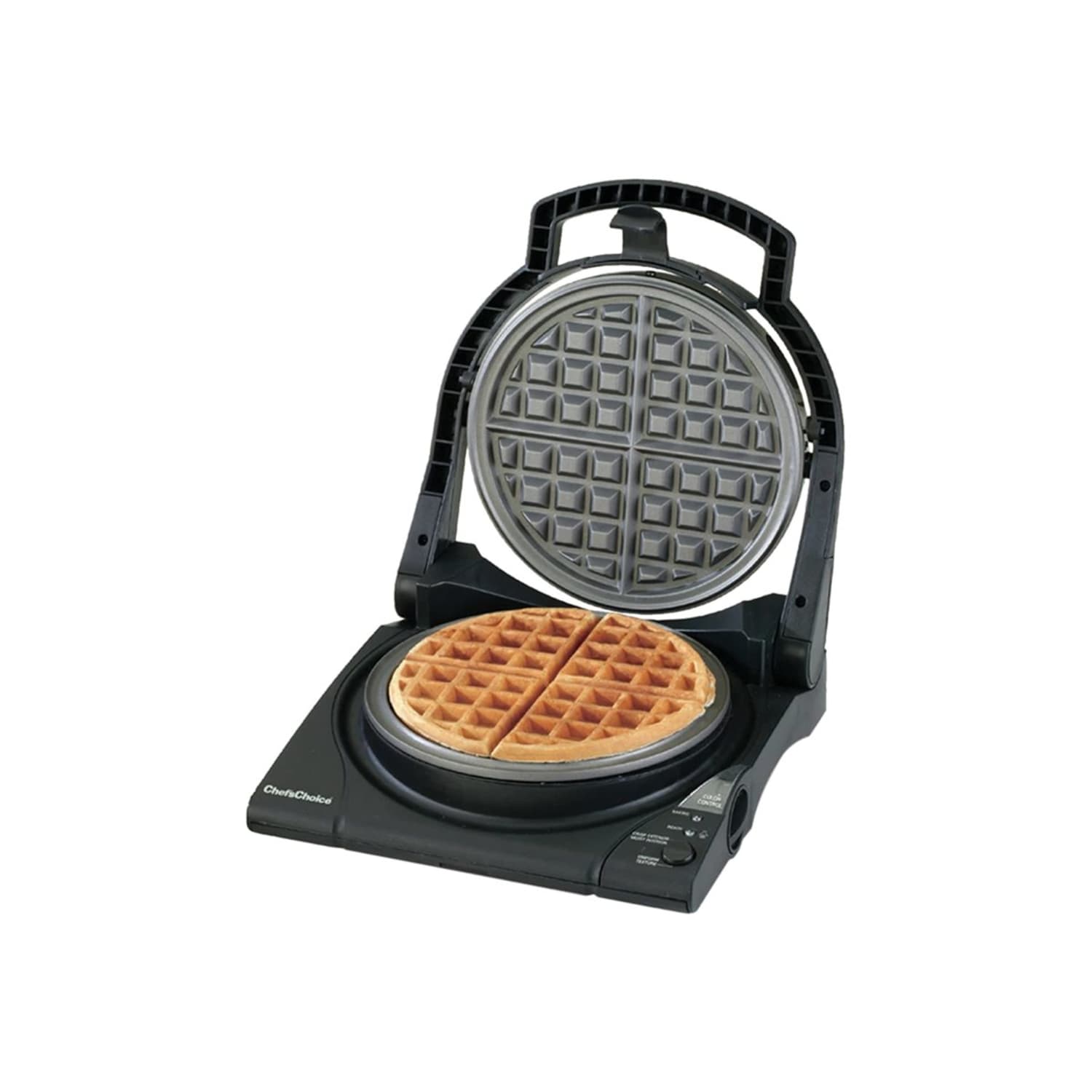 Edgecraft Chefs Choice WafflePro Taste/Texture Select Waffle Maker, 3-5/16in x 9-1/2in x 11-1/16in, Black - Image 6