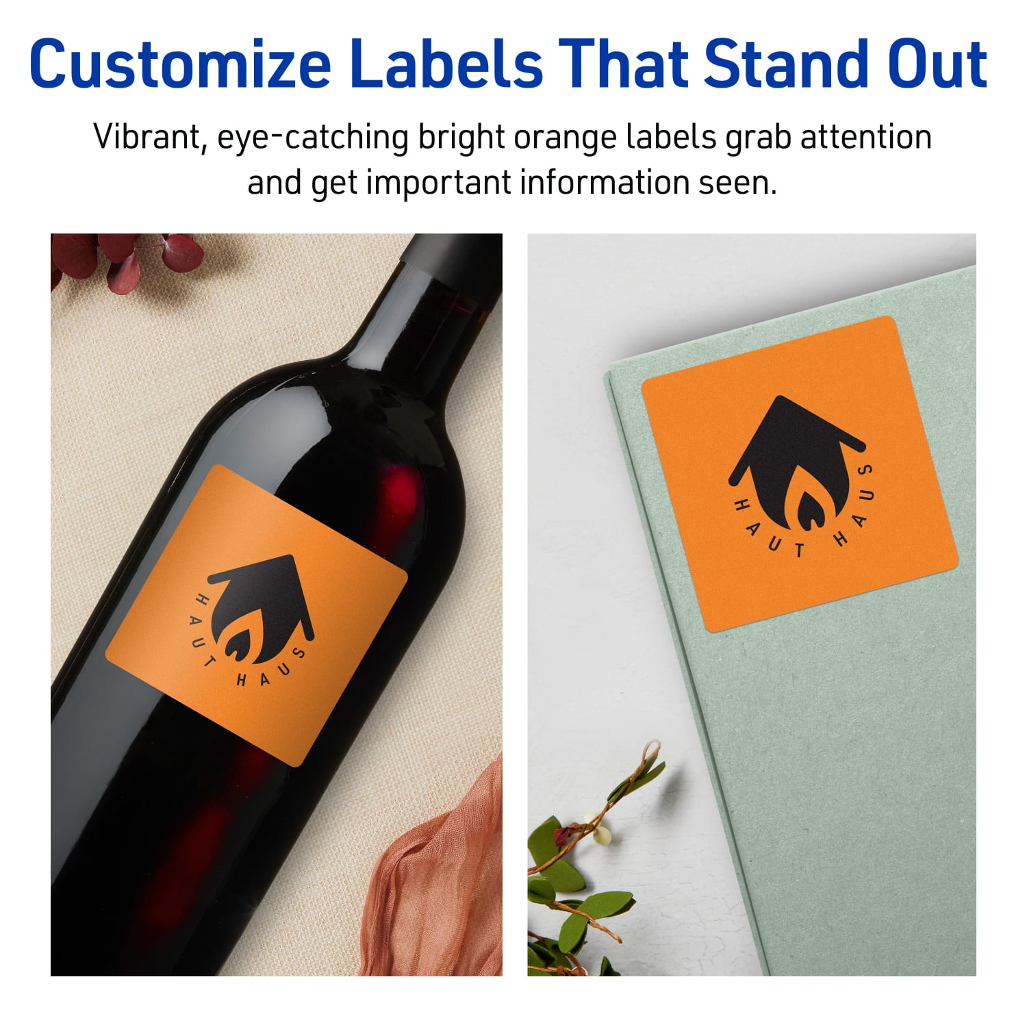 Avery Print-To-The-Edge Labels With Sure Feed Technology And Easy Peel, 94109-BOP20, Square, 2-3/4in x 2-3/4in, Matte Bright Orange, Pack of 120 - Image 4