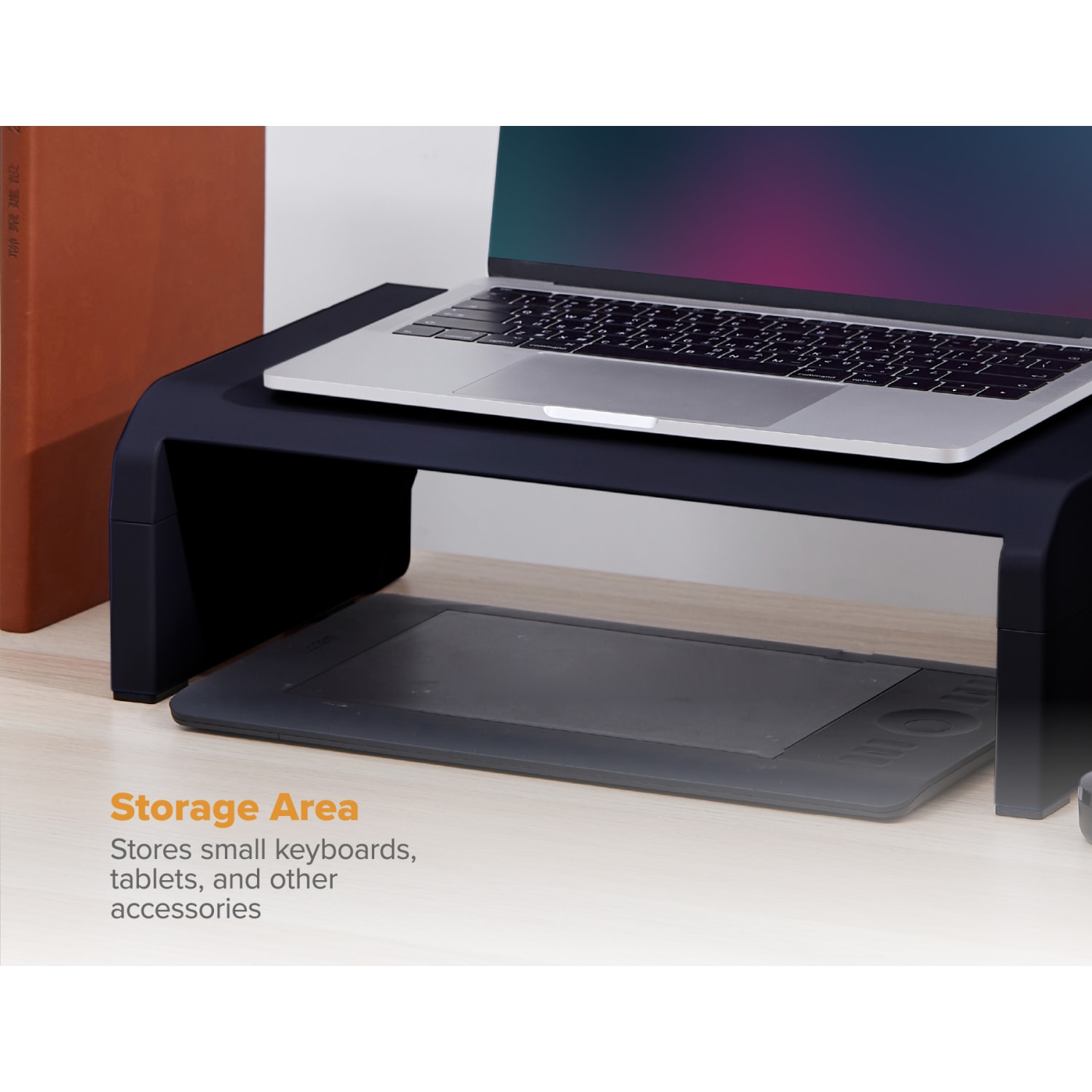 Bostitch Konnect Monitor Stand, 2-3/8inH x 16-3/16inW x 9-7/8inD, Black - Image 3