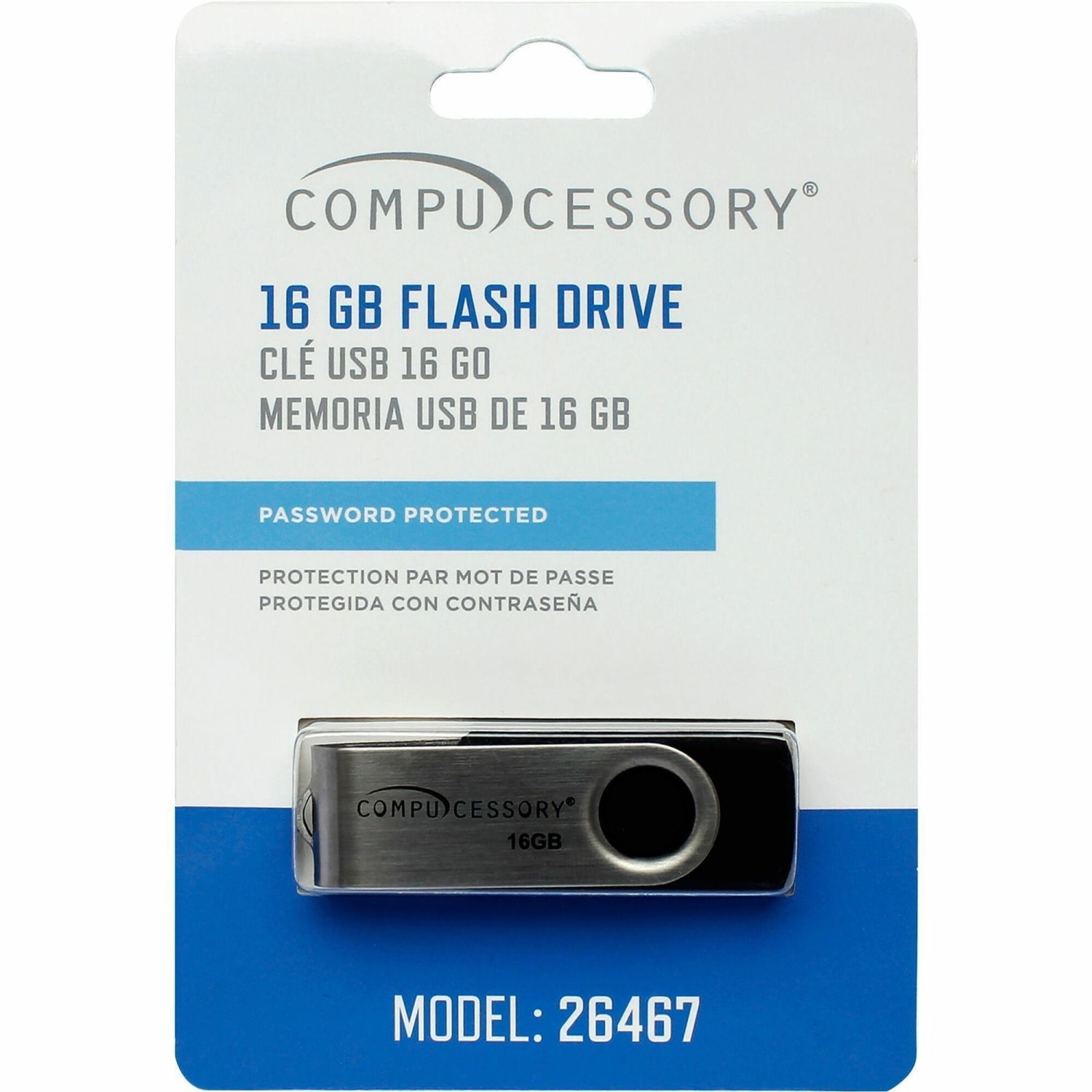Compucessory Password Protected USB Flash Drives - 16 GB - USB 2.0 - 12 MB/s Read Speed - 5 MB/s Write Speed - Aluminum - 1 Year Warranty - 1 Each - Image 4