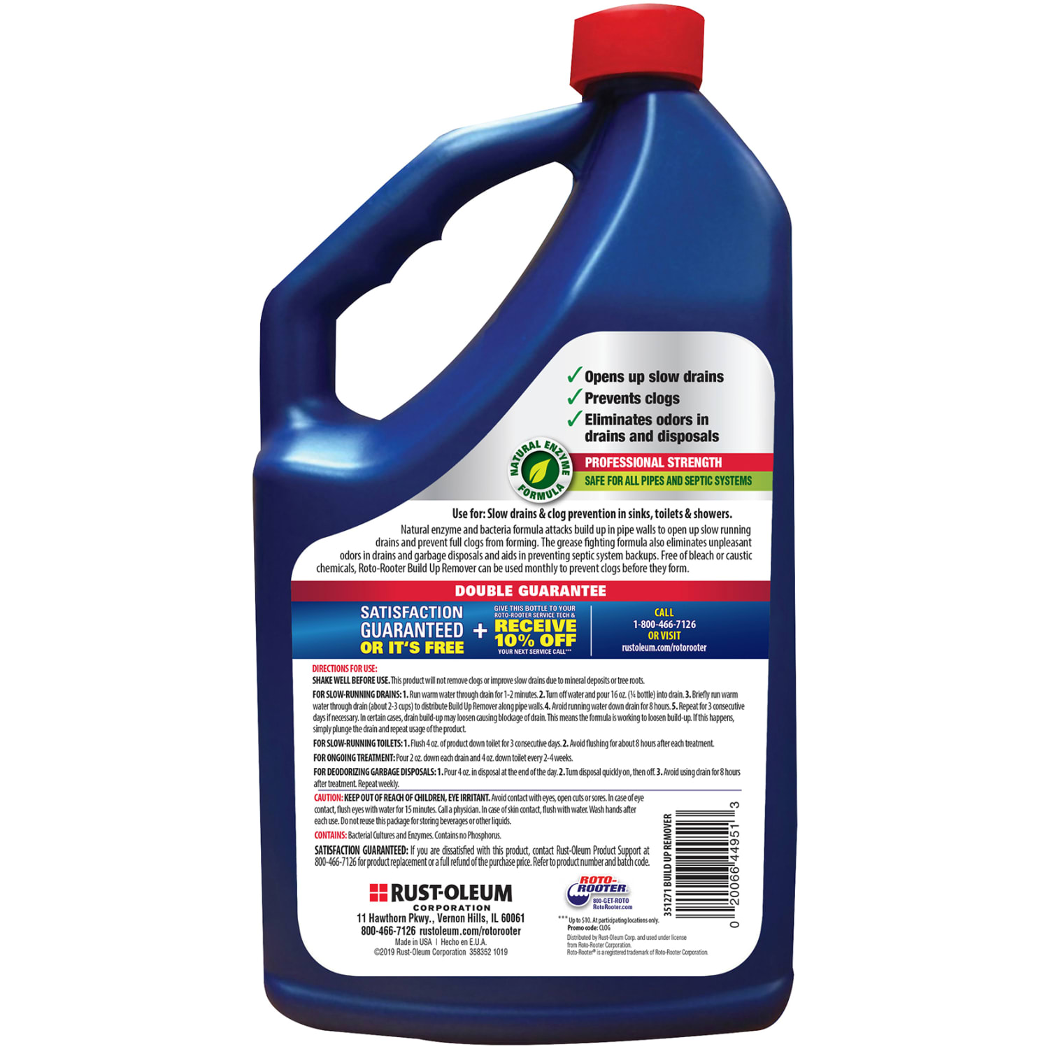 Roto Rooter Build-Up Remover, 64 Oz, Case Of 4 Bottles - Image 3