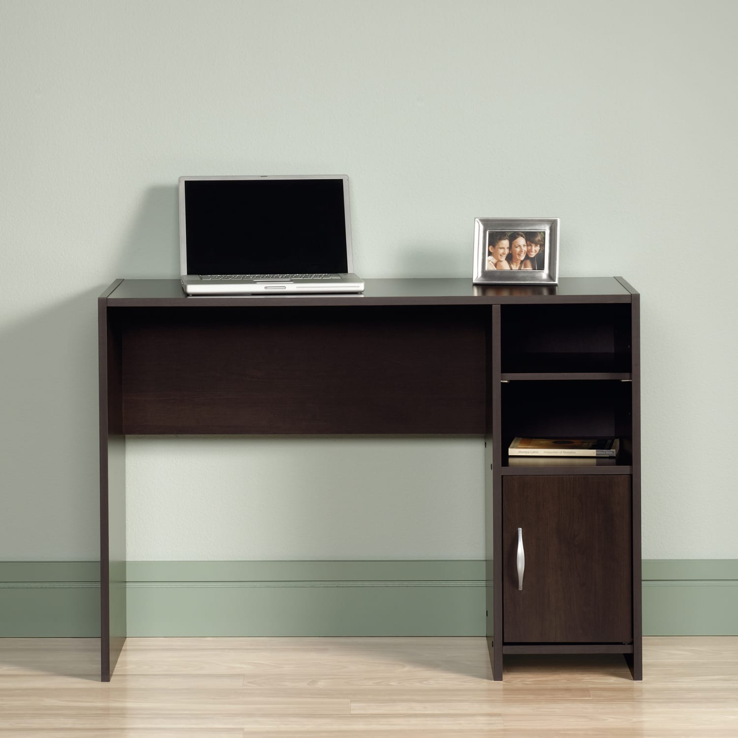 Sauder Beginnings 41inW Basic Computer Desk, Cinnamon Cherry - Image 3