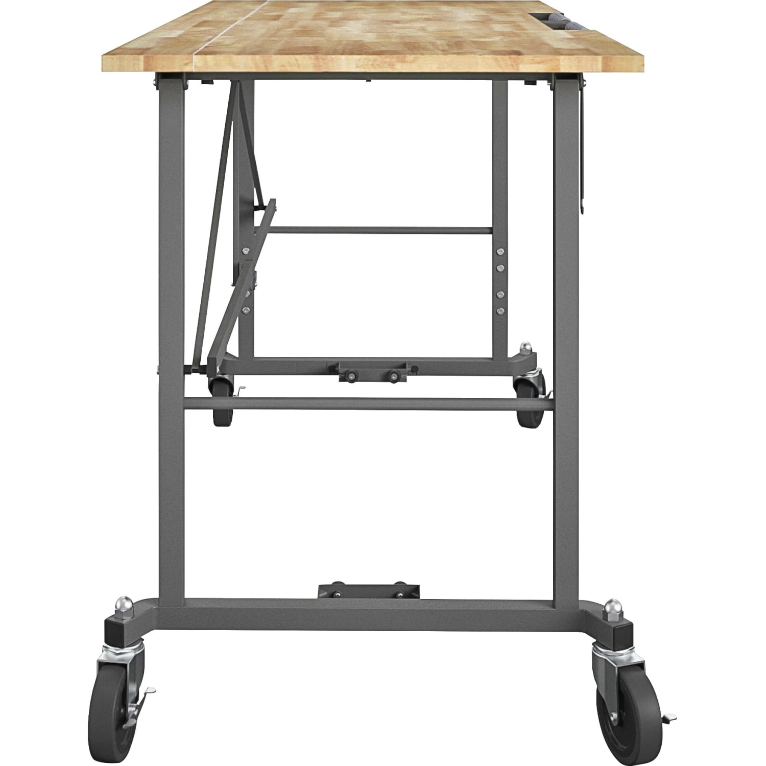 Cosco Smartfold Portable Work Desk Table - Four Leg Base - 4 Legs - 400 lb Capacity - 14.50in Table Top Width x 25.51in Table Top Depth - 55.25in Height - Gray - Steel - Hardwood Top Material - 1 Each - Image 5