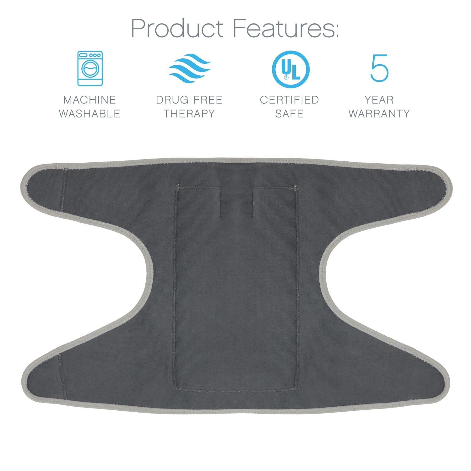 Pure Enrichment PureRelief Universal Joint And Muscle Heating Pad, 11-1/4in x 20in, Charcoal Gray - Image 3