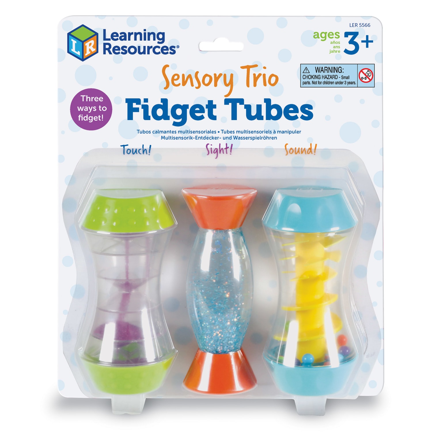 Learning Resources Sensory Trio Fidget Tubes, 5in x 2-1/2in, Multicolor, Pack Of 3 Tubes - Image 3