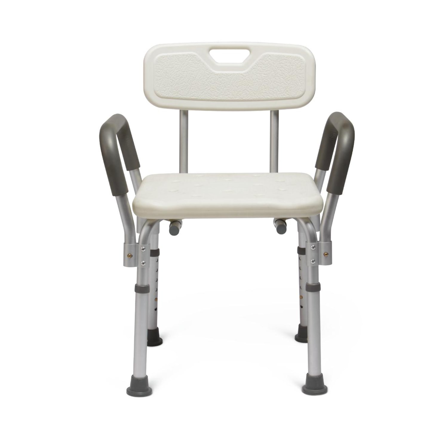 Medline Aluminum Bath Bench, Knockdown With Arms And Back, White
