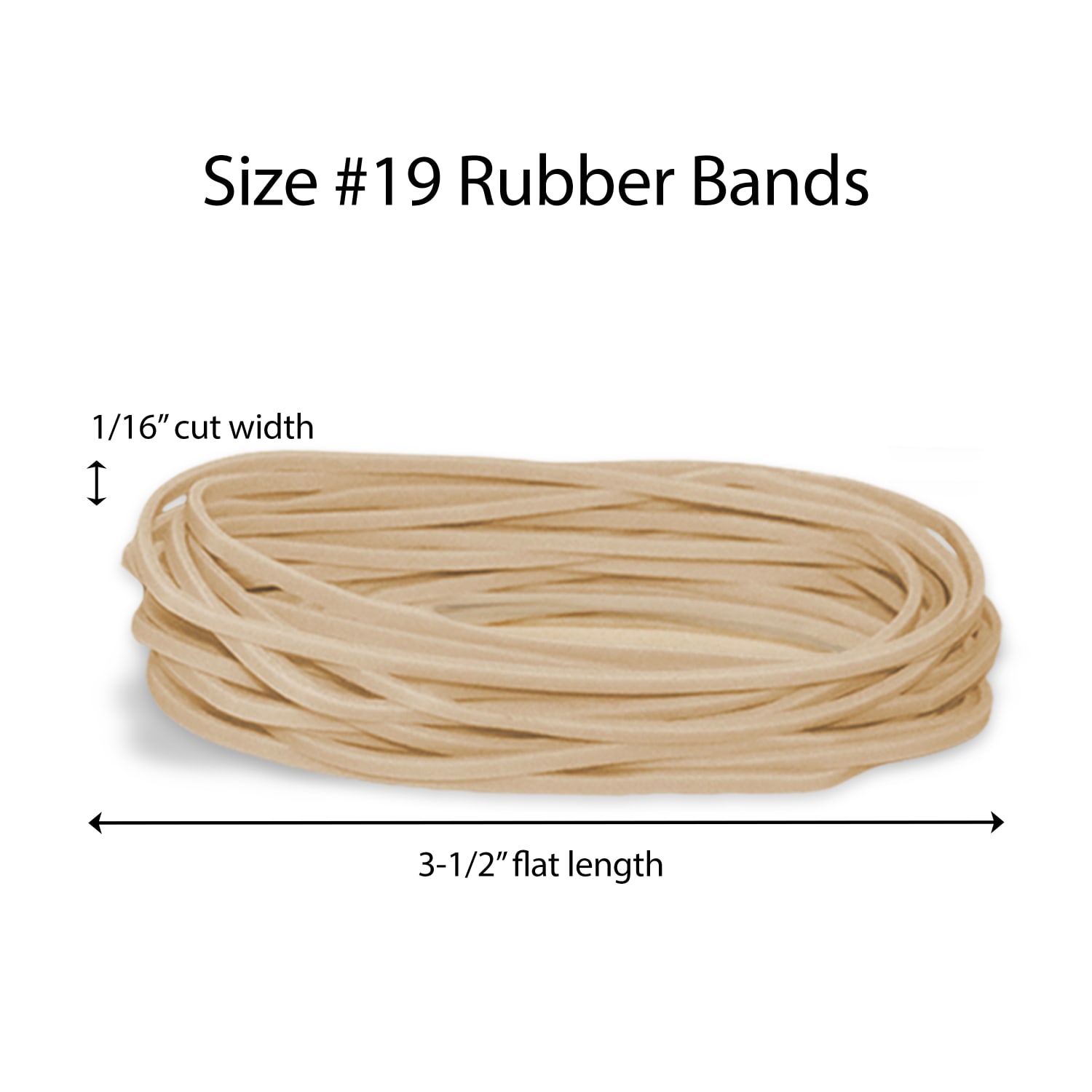 Office Depot Brand Rubber Bands, #19, 3-1/2in x 1/16in, Crepe, 1-Lb Bag - Image 3