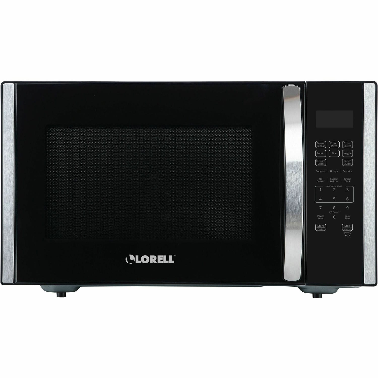 Lorell Microwave - Single - 1.6 ft3 Capacity - Microwave - 11 Power Levels - FuseMetal - Countertop - Black, Silver