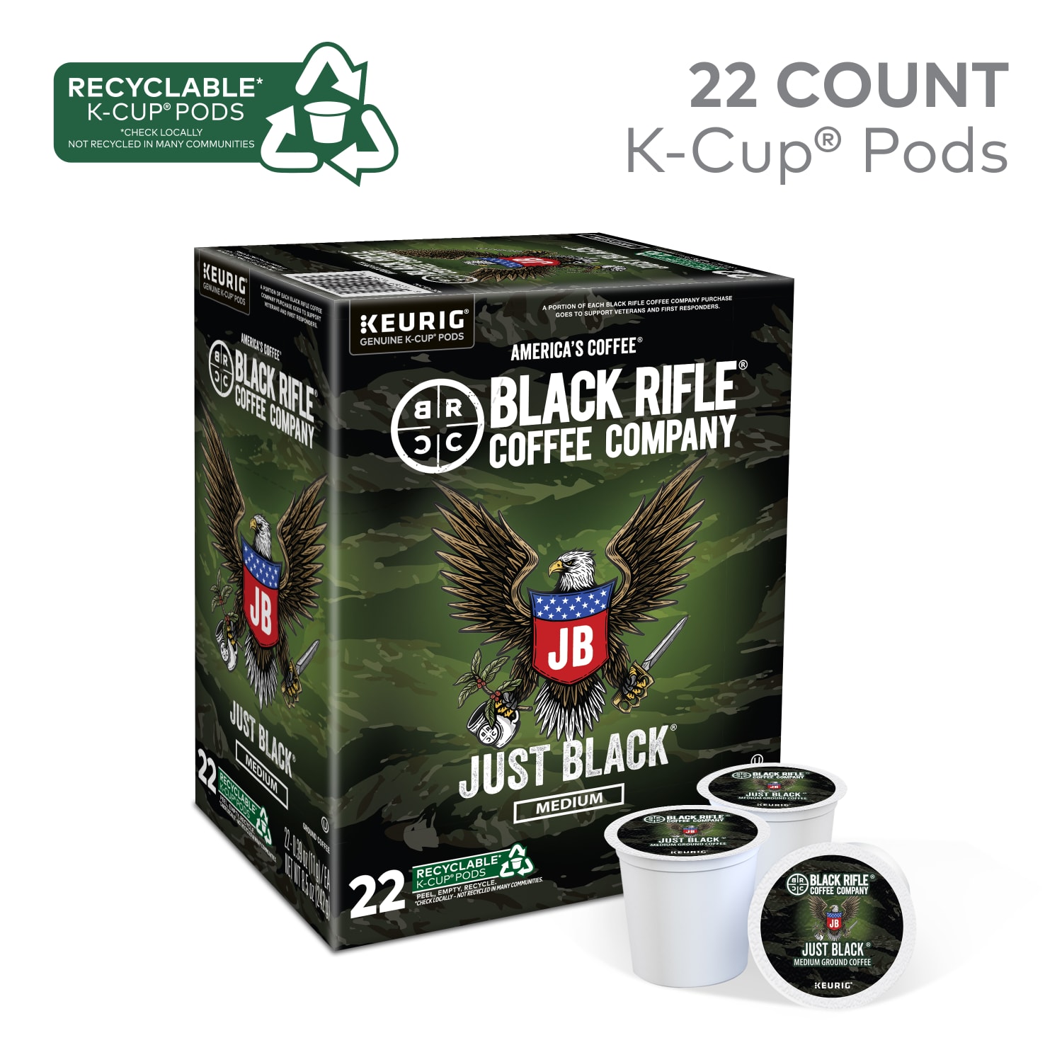 Keurig Black Rifle Coffee Company K-Cup Pods, Just Black, Medium Roast, Pack Of 22 Pods - Image 5