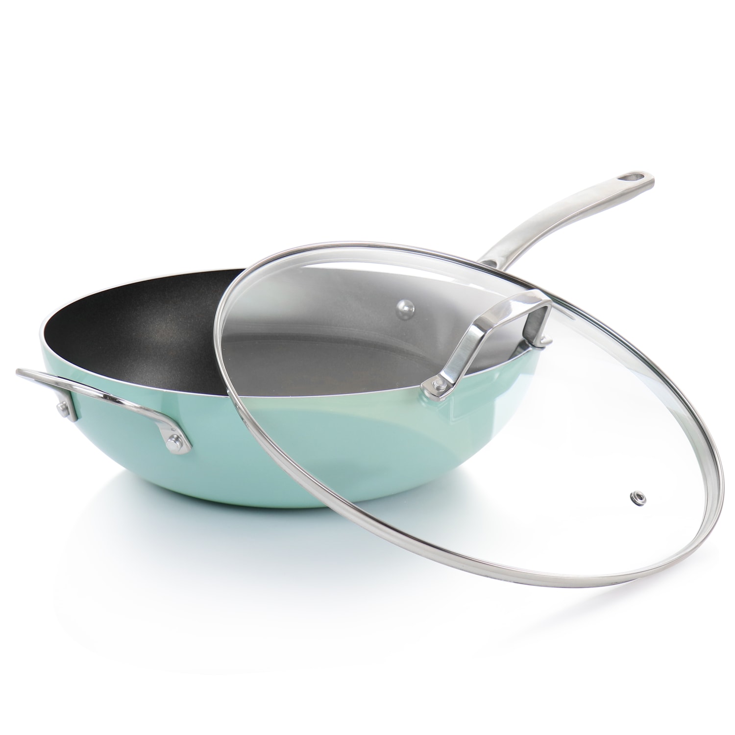 Martha Stewart Aluminum Non-Stick Essential Pan, 12in, Turquoise - Image 3