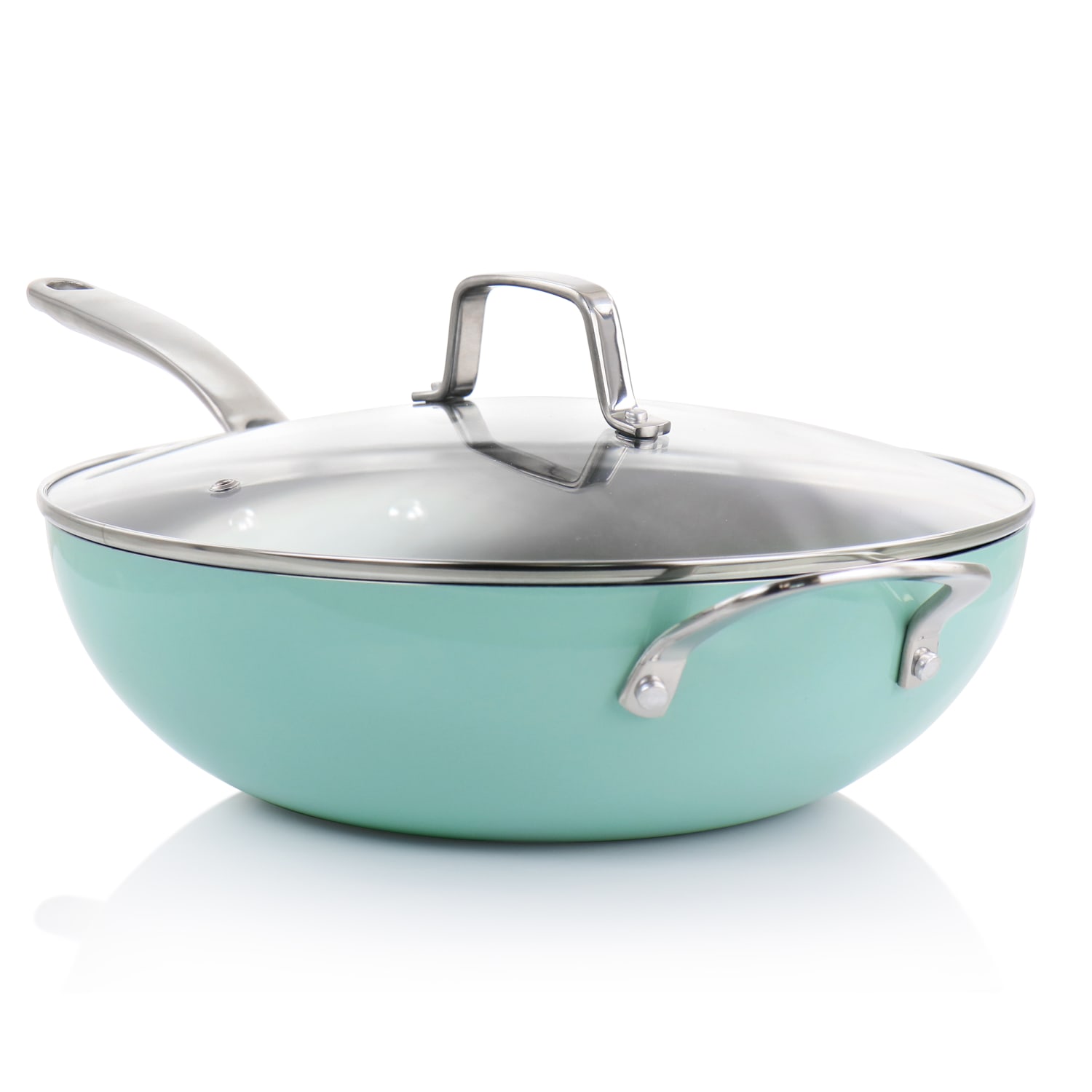 Martha Stewart Aluminum Non-Stick Essential Pan, 12in, Turquoise - Image 4