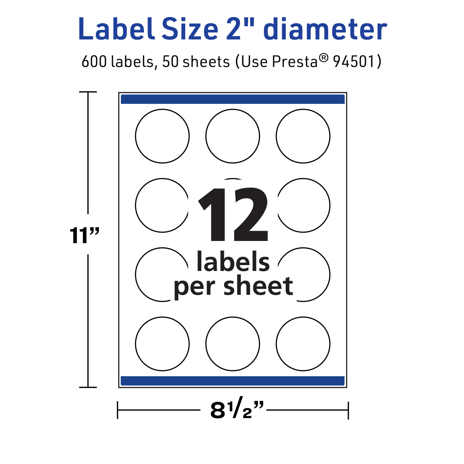 Avery Print-To-The-Edge TrueBlock Labels With Sure Feed, 94501-TWMP50, Round, 2in, Matte White, Pack Of 600 - Image 6