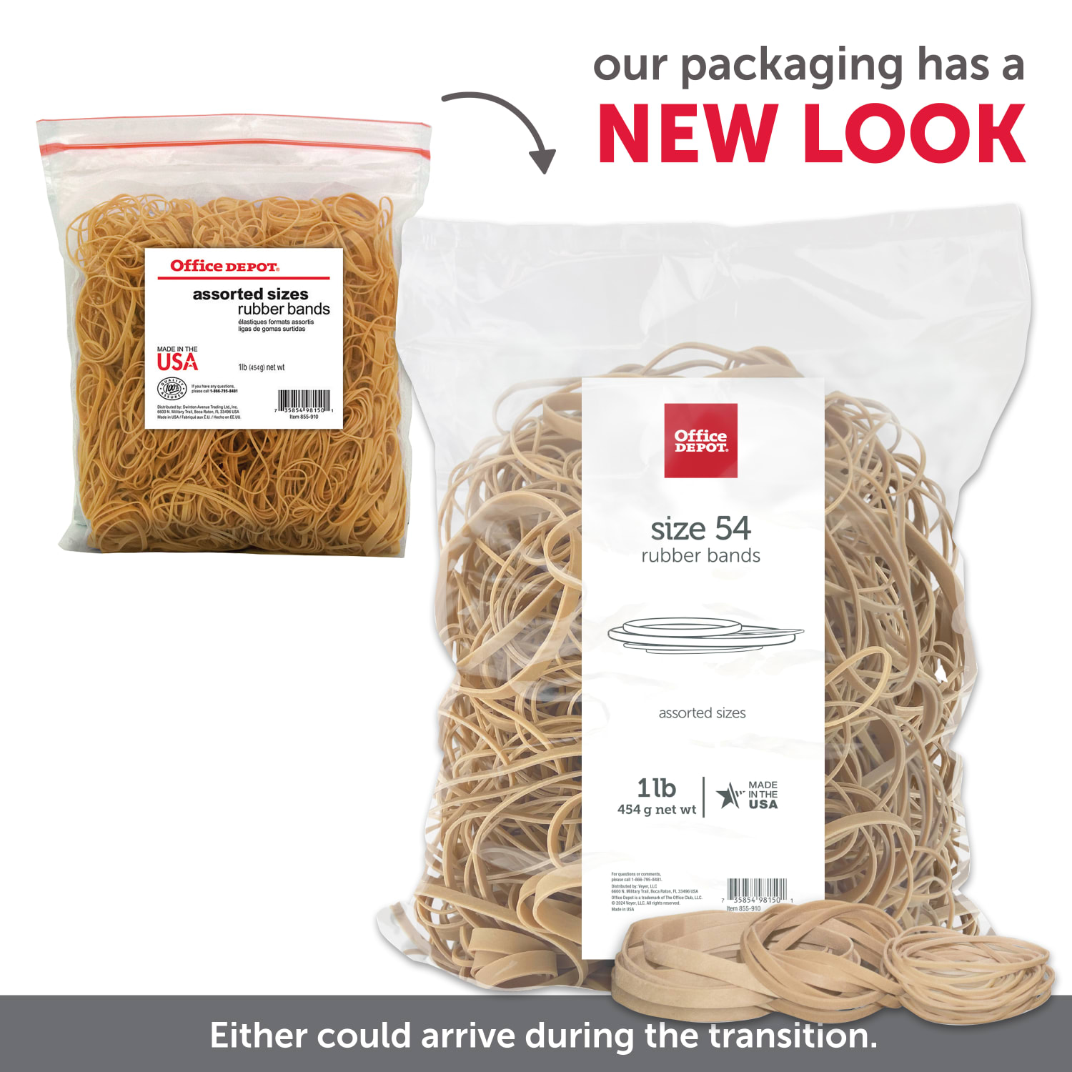 Office Depot Brand Rubber Bands, #54, Assorted Sizes, Crepe, 1-Lb Bag - Image 5