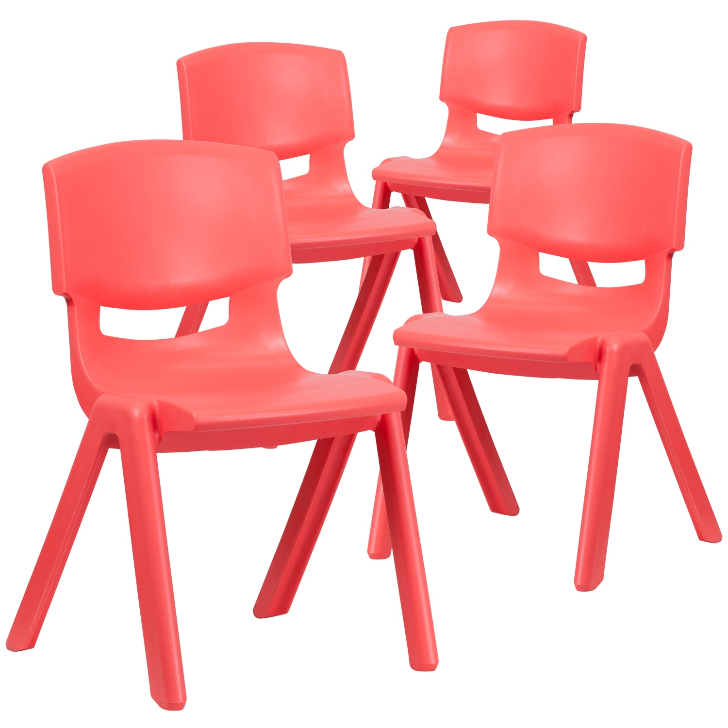 Flash Furniture Plastic Stackable School Chairs With 15.5in Seat Height, Red, Set Of 4 Chairs - Image 4