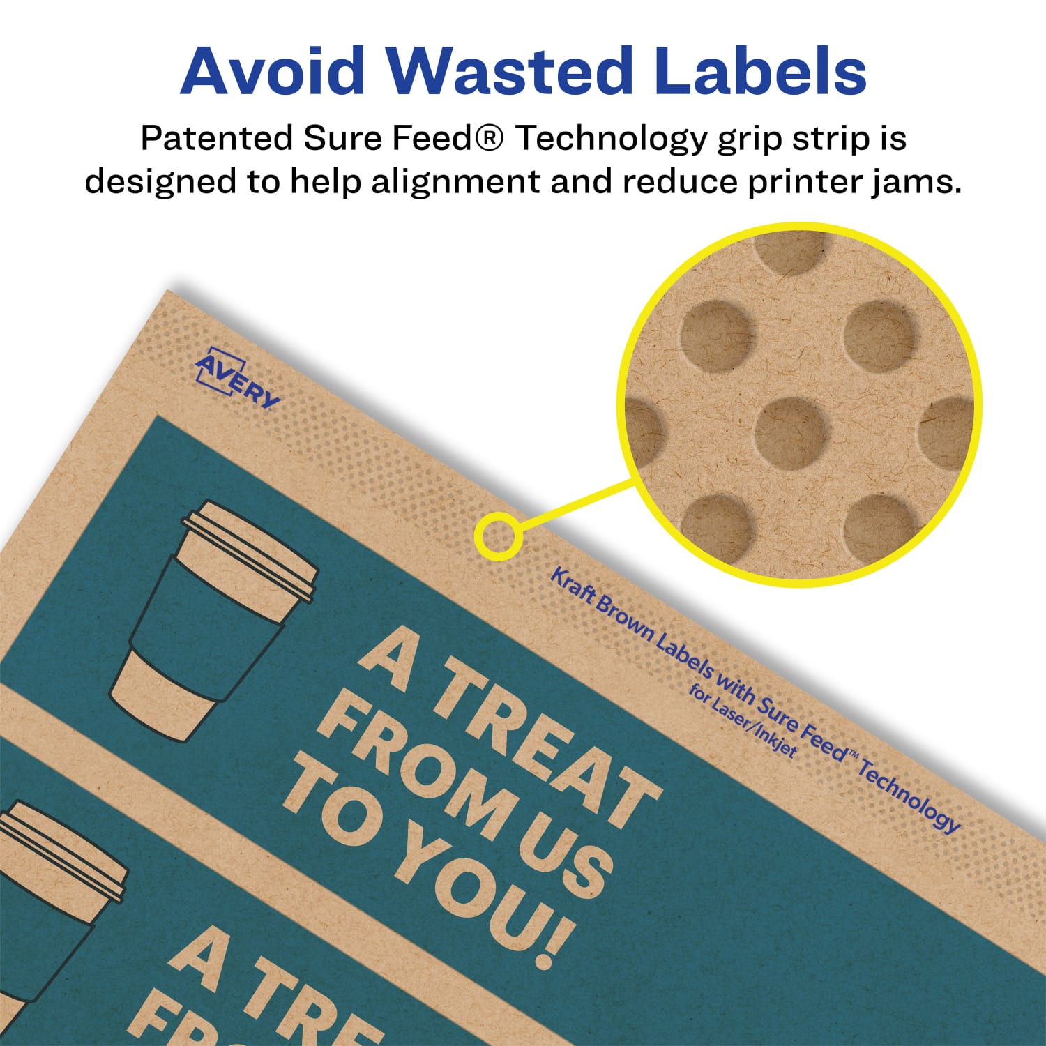 Avery Kraft Permanent Labels With Sure Feed, 94244-KMP50, Rectangle, 2-1/4in x 7-3/4in, Brown, Pack Of 200 - Image 5