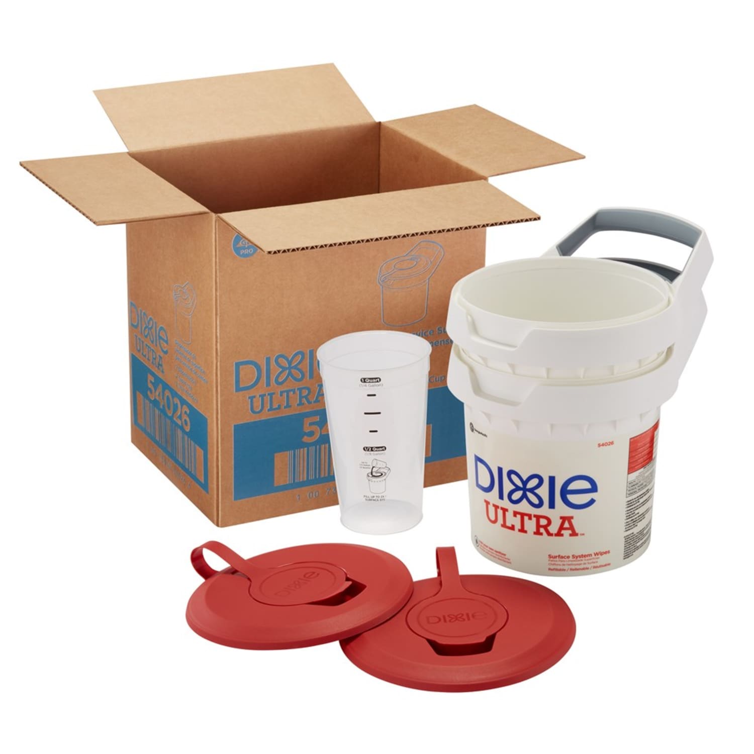 Dixie Closed-System Wipe Dispenser Bucket, 8-15/16inH x 10inW x 8-1/16inD, White - Image 3