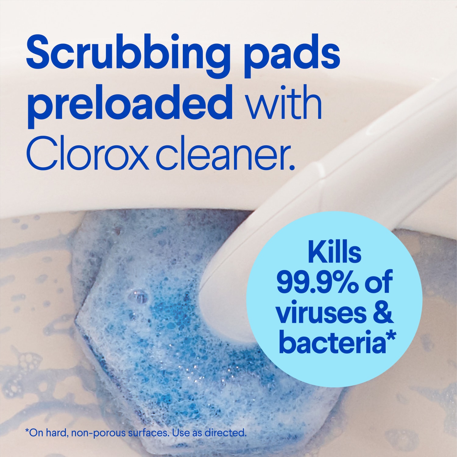 Clorox Disinfecting ToiletWand Toilet Cleaning Refills, 10 Scrubbing Pads Per Pack, Case Of 6 Packs - Image 5