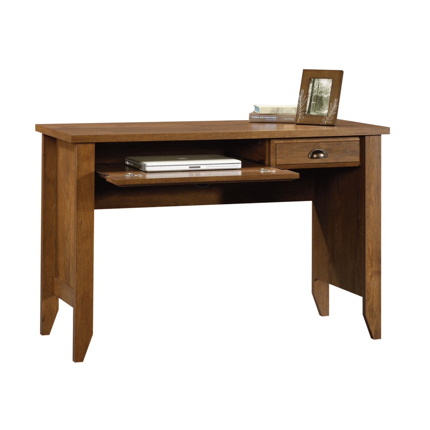 Sauder Shoal Creek 48inW Computer Desk With Flip Down Computer Tray, Oiled Oak - Image 6