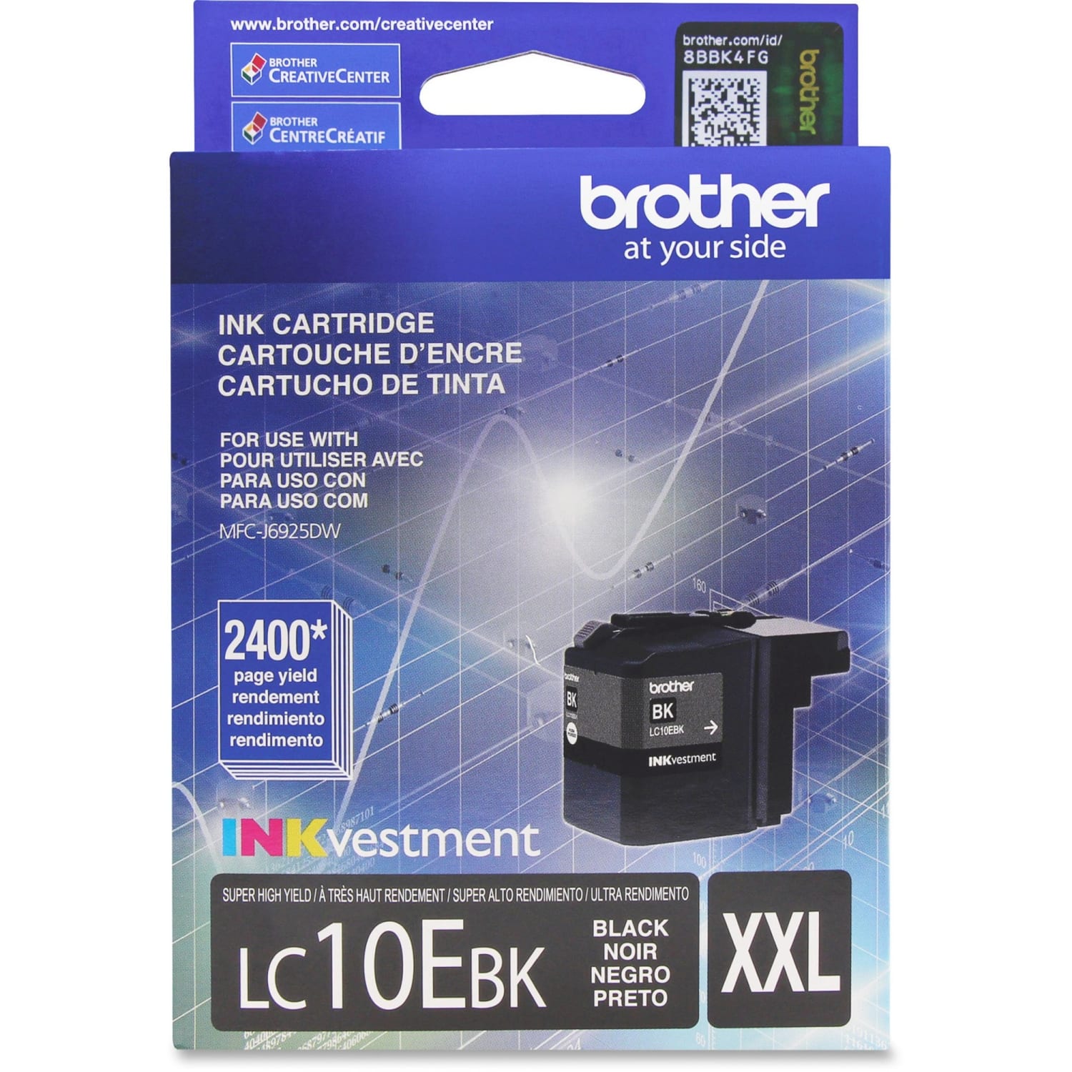 Brother LC10 Black High-Yield Ink Cartridge, LC10EBK - Image 3