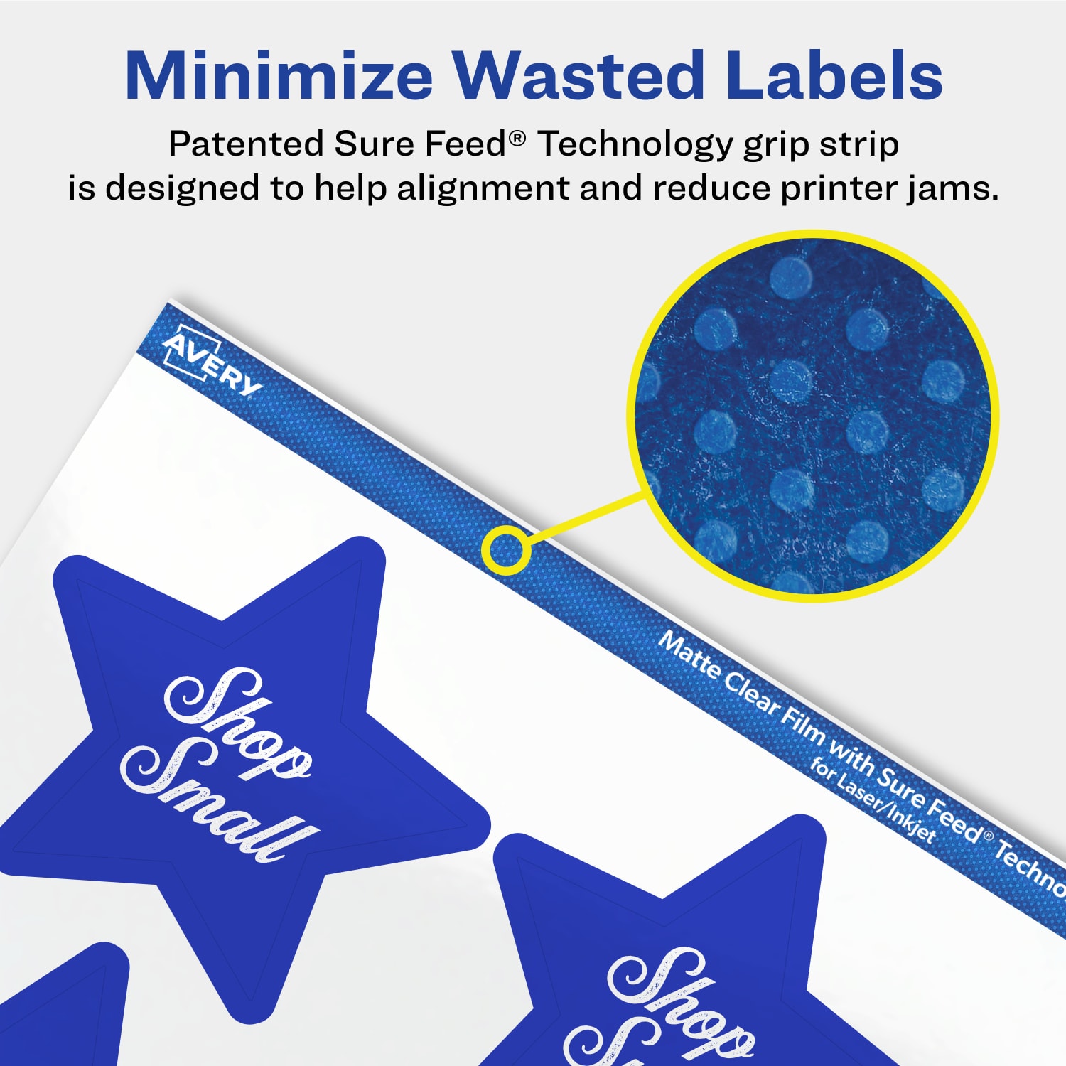 Avery Permanent Labels With Sure Feed, 94611-CMF10, Star, 2-1/4in x 2-3/8in, Matte Clear, Pack Of 120 - Image 5