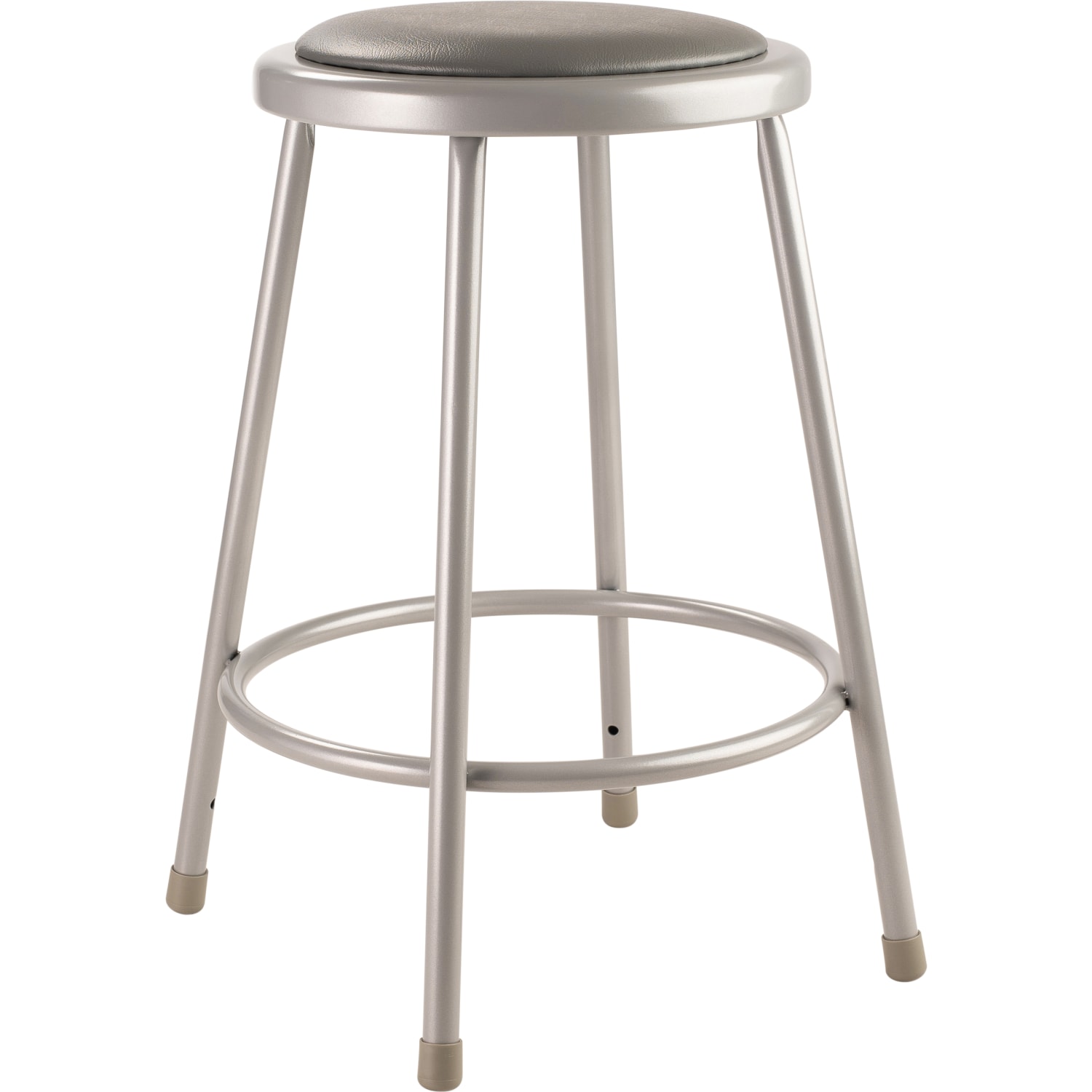 National Public Seating 6400 Series Vinyl-Padded Science Stools, 24inH, Gray, Pack Of 2 Stools - Image 3