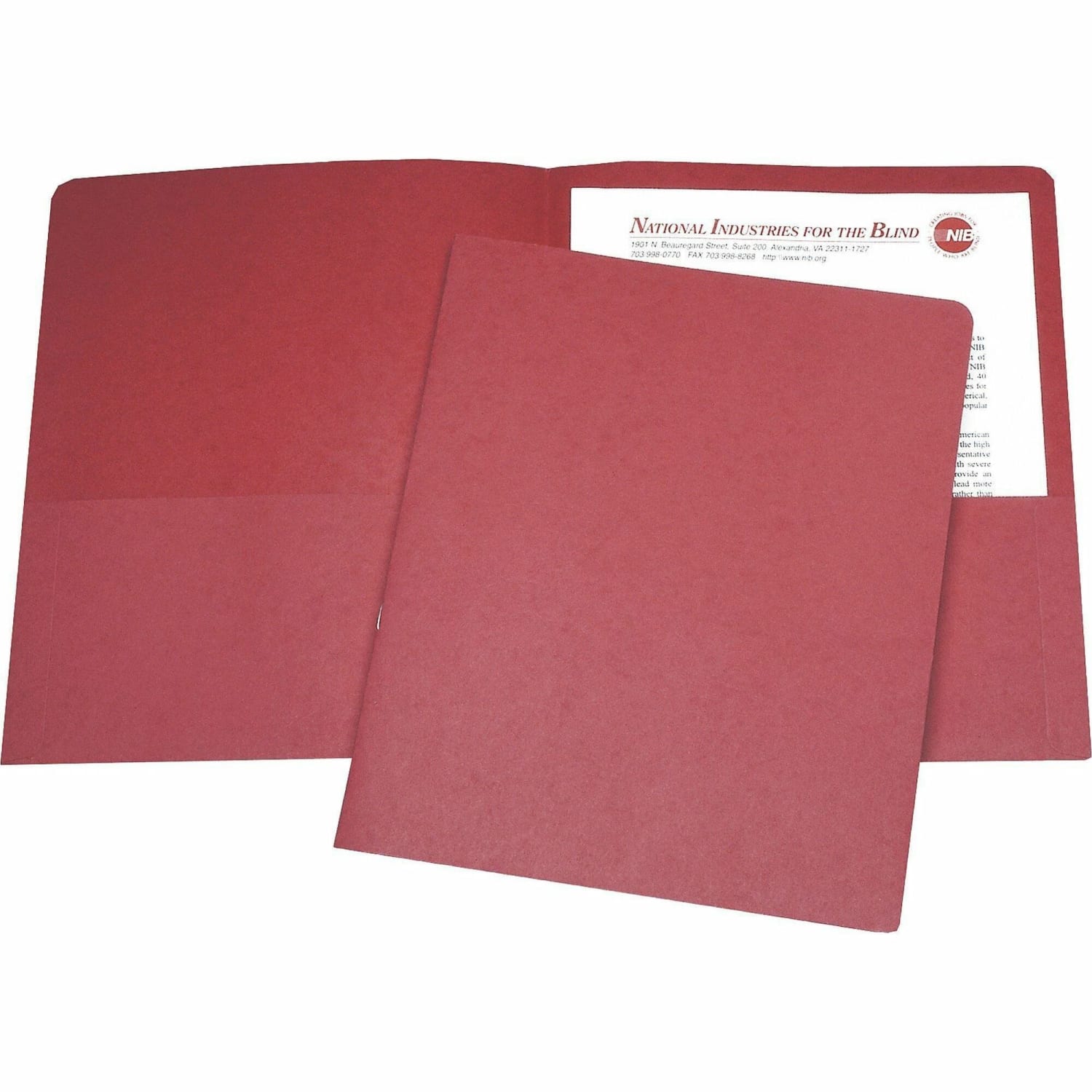 SKILCRAFT Twin-Pocket Portfolios, 30% Recycled, Red Box Of 25, (AbilityOne 7510-01-512-2415) - Image 3