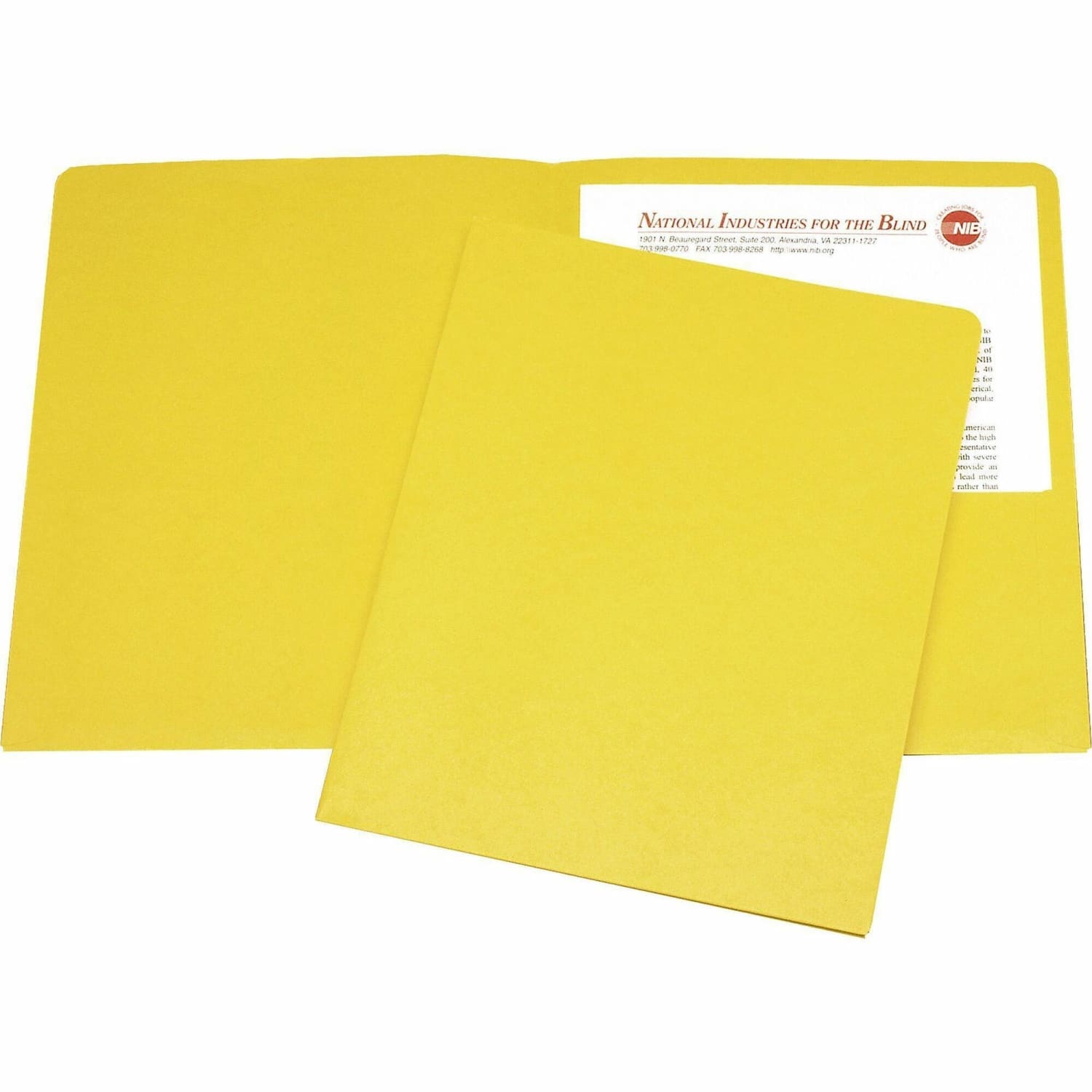 SKILCRAFT Twin-Pocket Portfolios, 30% Recycled, Yellow , Box Of 25, (AbilityOne 7510-01-512-2414) - Image 3
