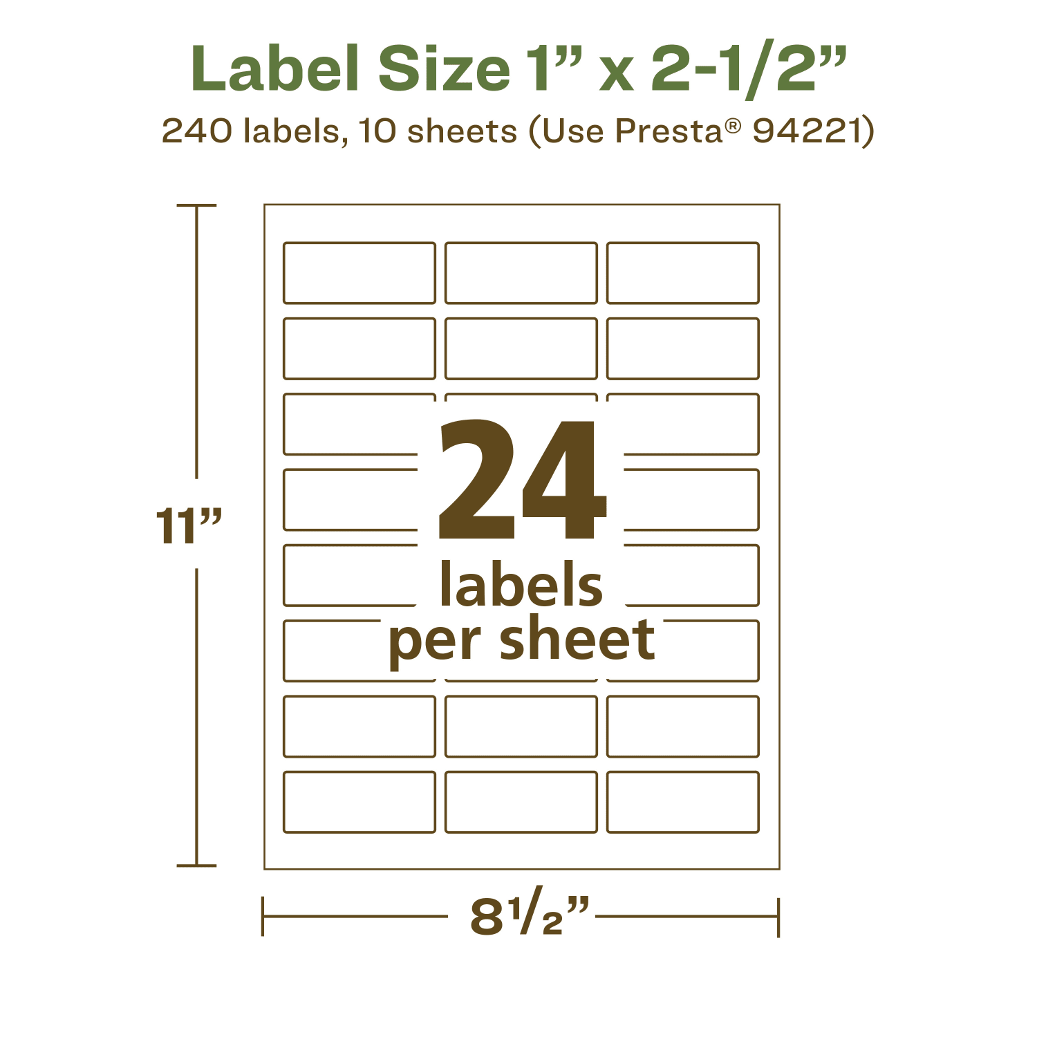 Avery Recycled Paper Labels, 94221-EWMP10, Rectangle, 1in x 2-1/2in, White, Pack Of 240 - Image 6