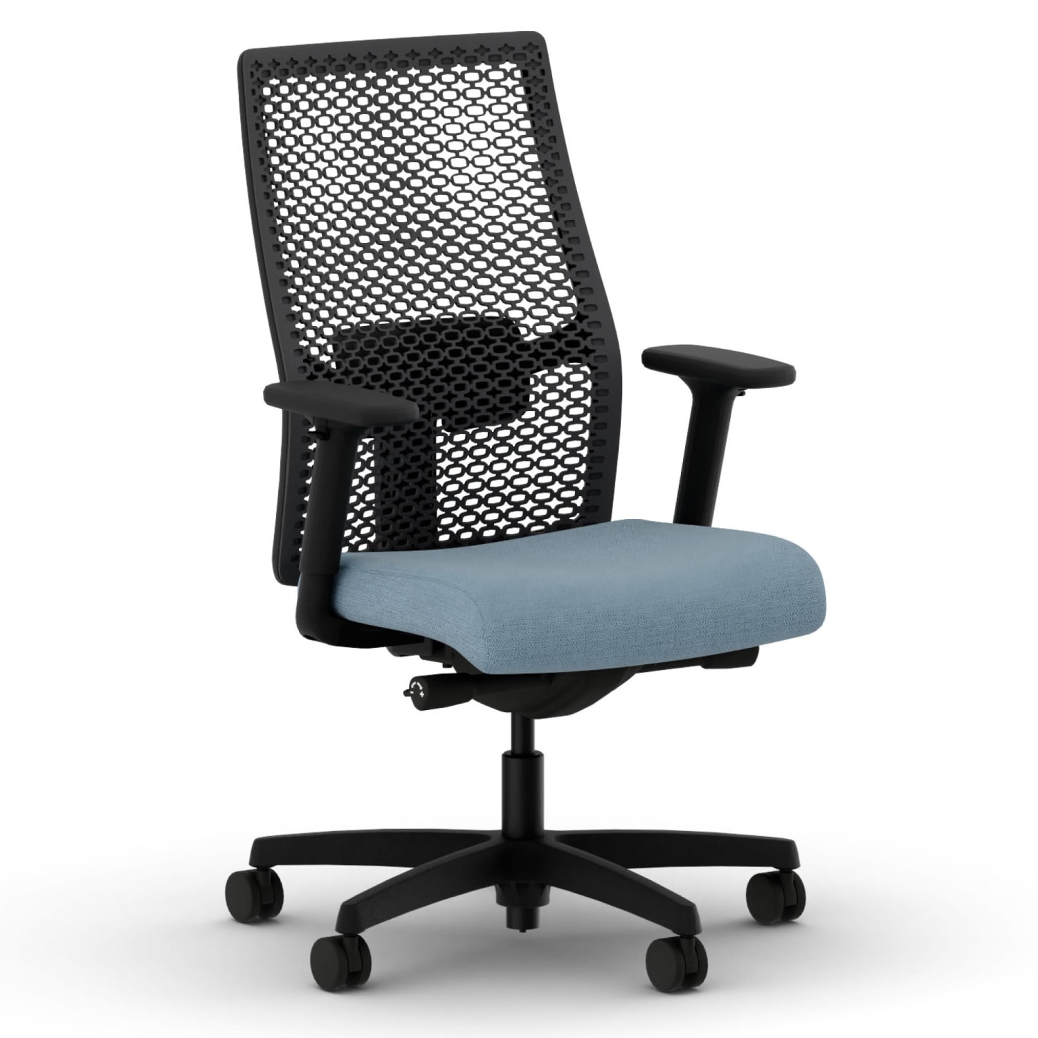 HON Ignition 20 ReActiv Ergonomic Fabric Mid Back Task Chair CarolinaBlack PopularChairscom