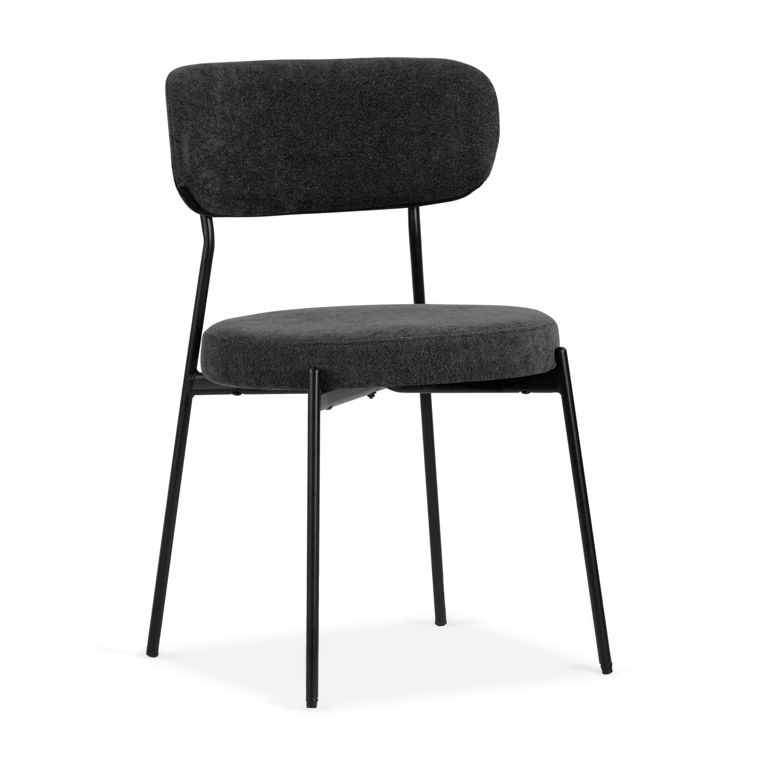 Glamour Home Aya Chenille Fabric Dining Accent Chairs, Black, Set Of 2 Chairs - Image 3