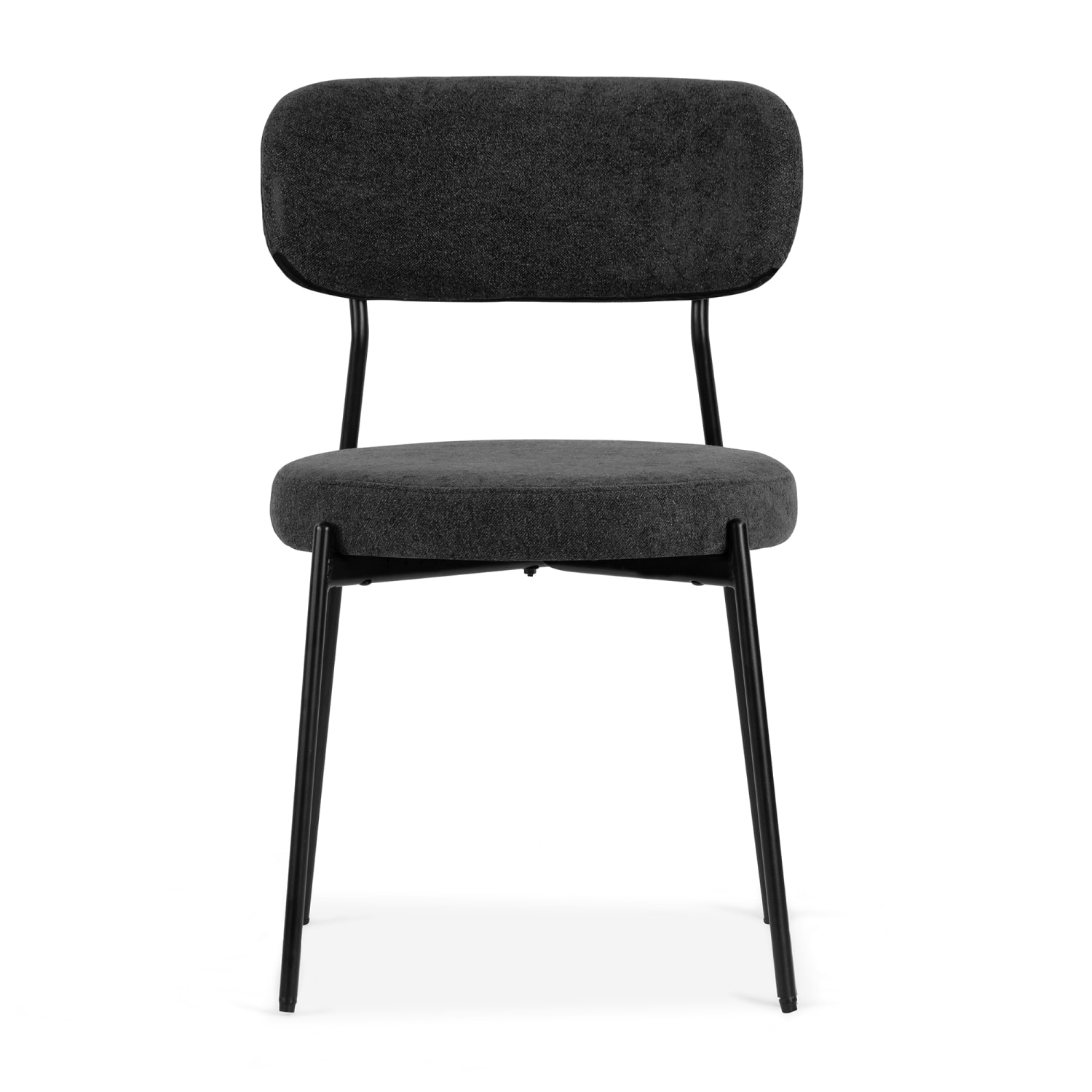 Glamour Home Aya Chenille Fabric Dining Accent Chairs, Black, Set Of 2 Chairs - Image 4