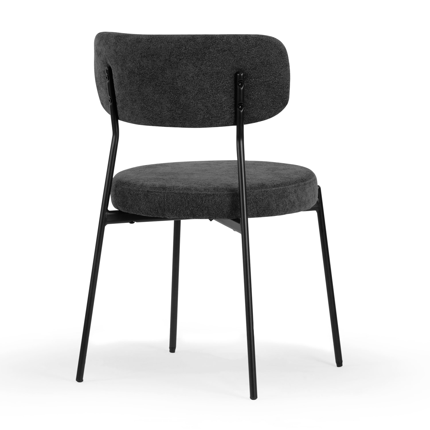Glamour Home Aya Chenille Fabric Dining Accent Chairs, Black, Set Of 2 Chairs - Image 6