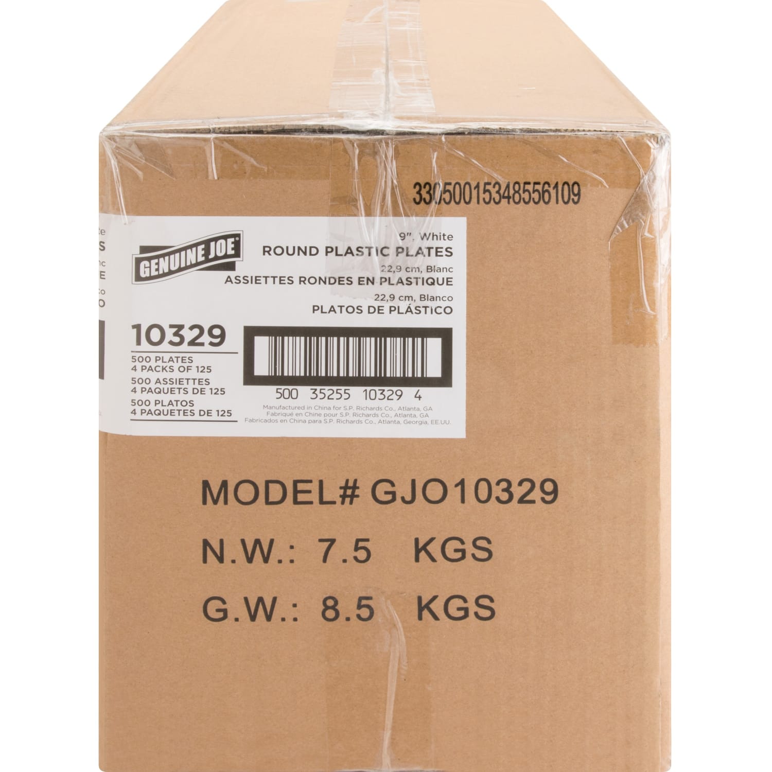 Genuine Joe Reusable Plastic White Plates - 125 / Pack - 9in Diameter Plate - Plastic - Serving - Disposable - White - 500 Piece(s) / Carton - Image 6