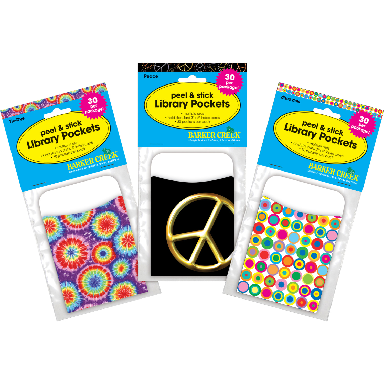 Barker Creek Peel & Stick Library Pockets, 3-1/2in x 5-1/8in, In the Groove, Set Of 90 Pockets - Image 6