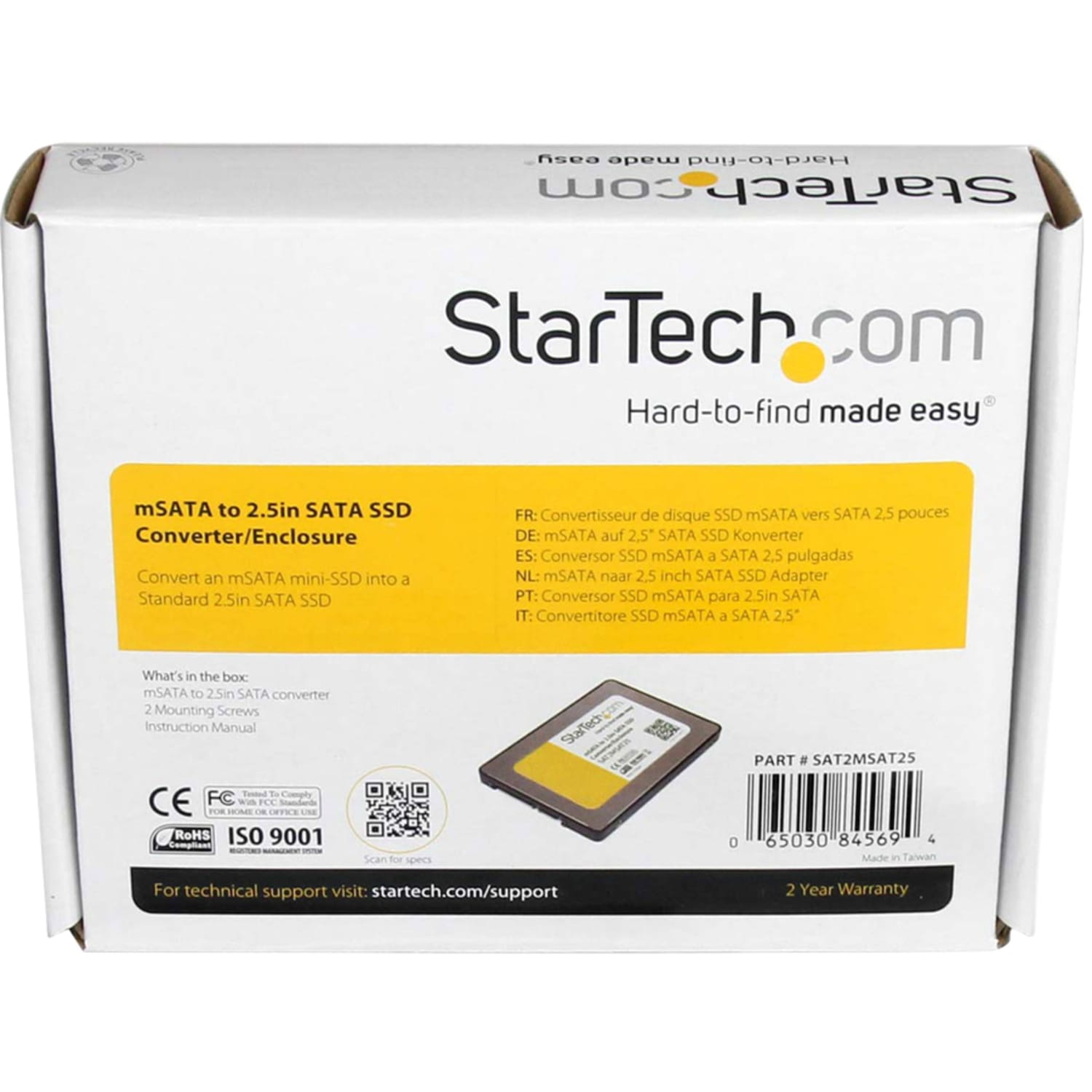 StarTech.com 2.5in SATA to Mini SATA SSD Adapter Enclosure - Mini PCIe ssd Adapter - SATA to mSATA - Mini PCIe SATA (SAT2MSAT25) - SAT2MSAT25 - Image 6